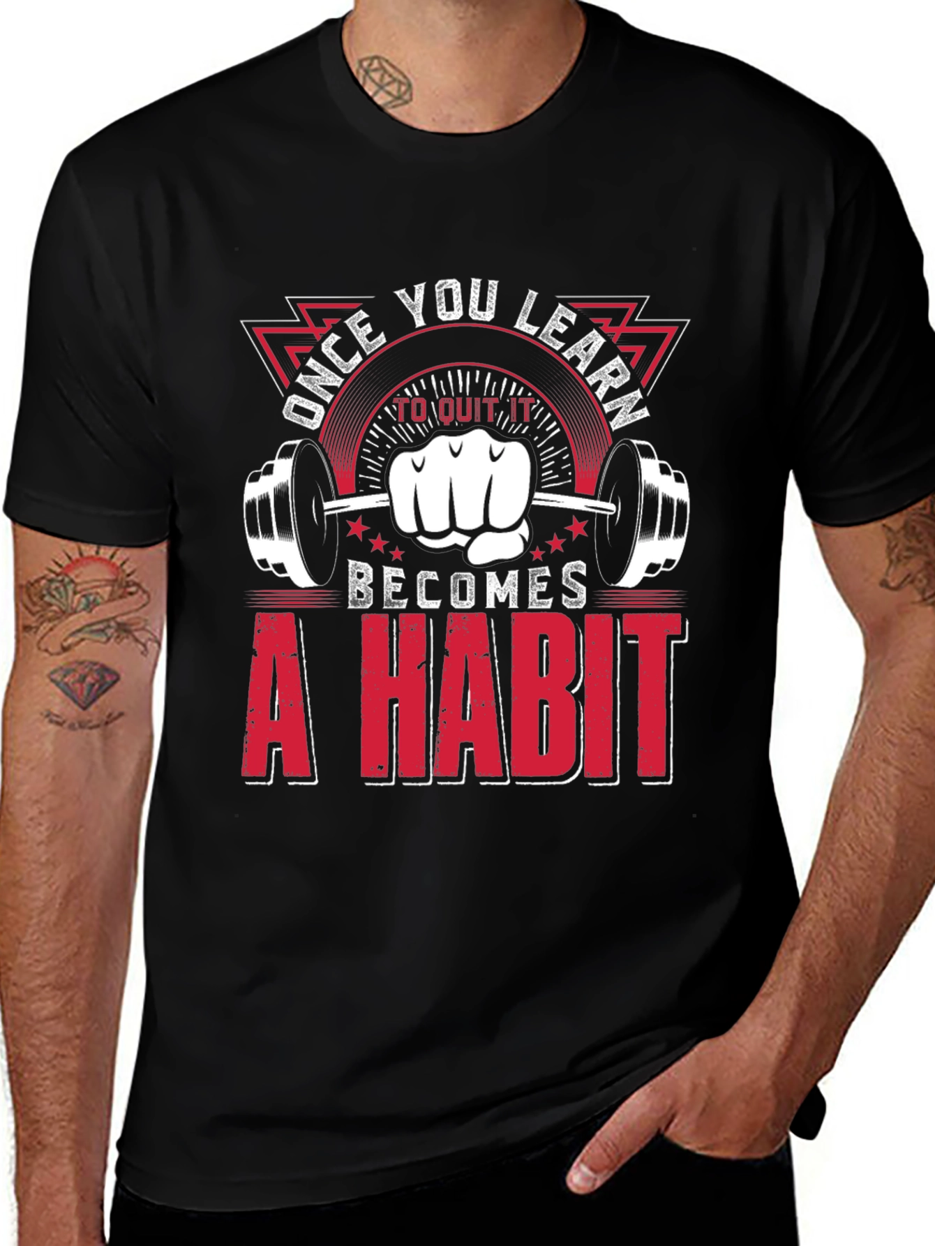 Variant 25 of Gym Motivation T-Shirt: Habit Fitness