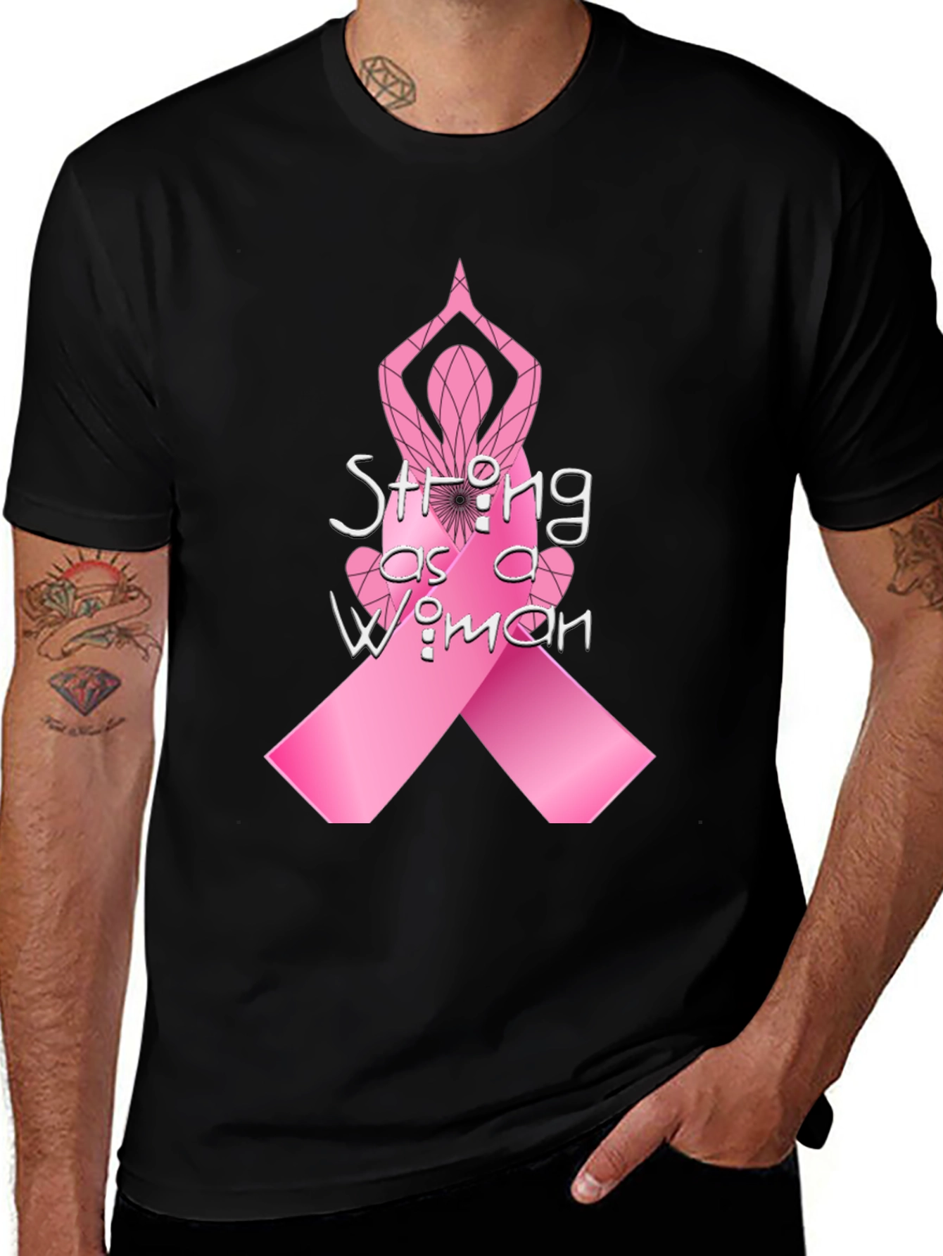 Variant 25 of Strong as a Woman Breast Cancer Awareness T-Shirt