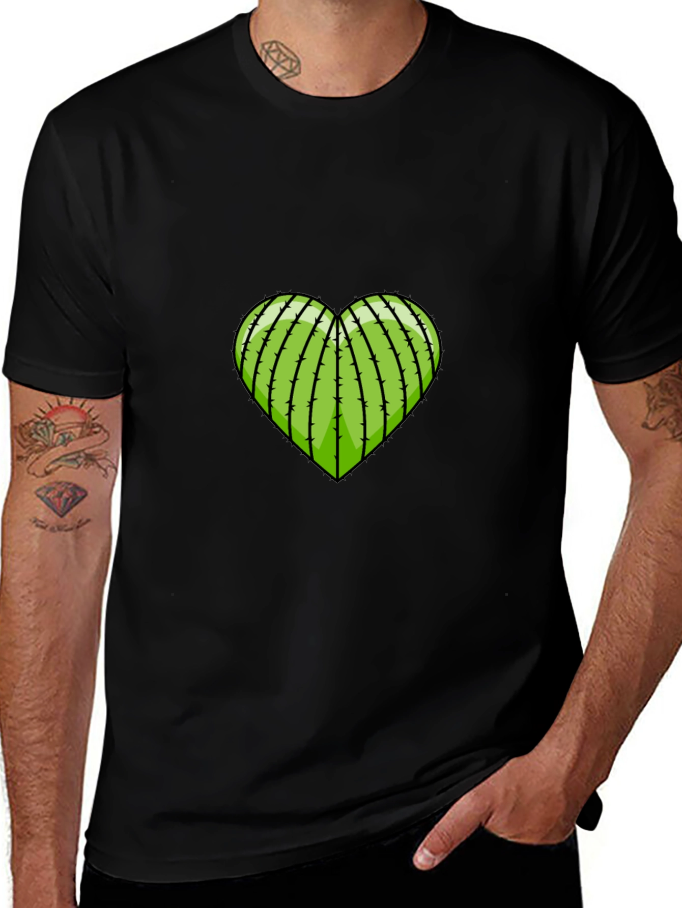 Variant 24 of Prickly Love T-Shirt - Heart Cactus Graphic Tee
