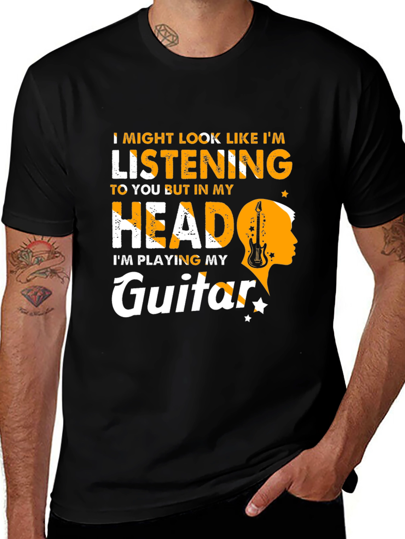 Variant 20 of Guitar Player T-Shirt - In My Head Playing Guitar
