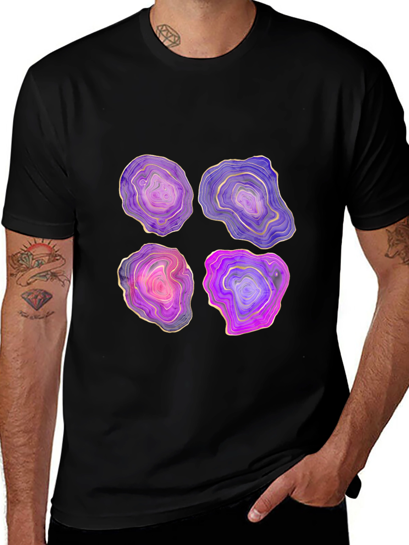 Variant 8 of Geode Slice Graphic Tee - Unique Stone Design