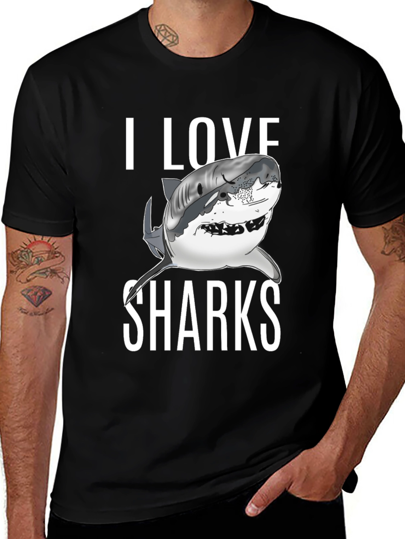 Variant 26 of I Love Sharks Graphic T-Shirt