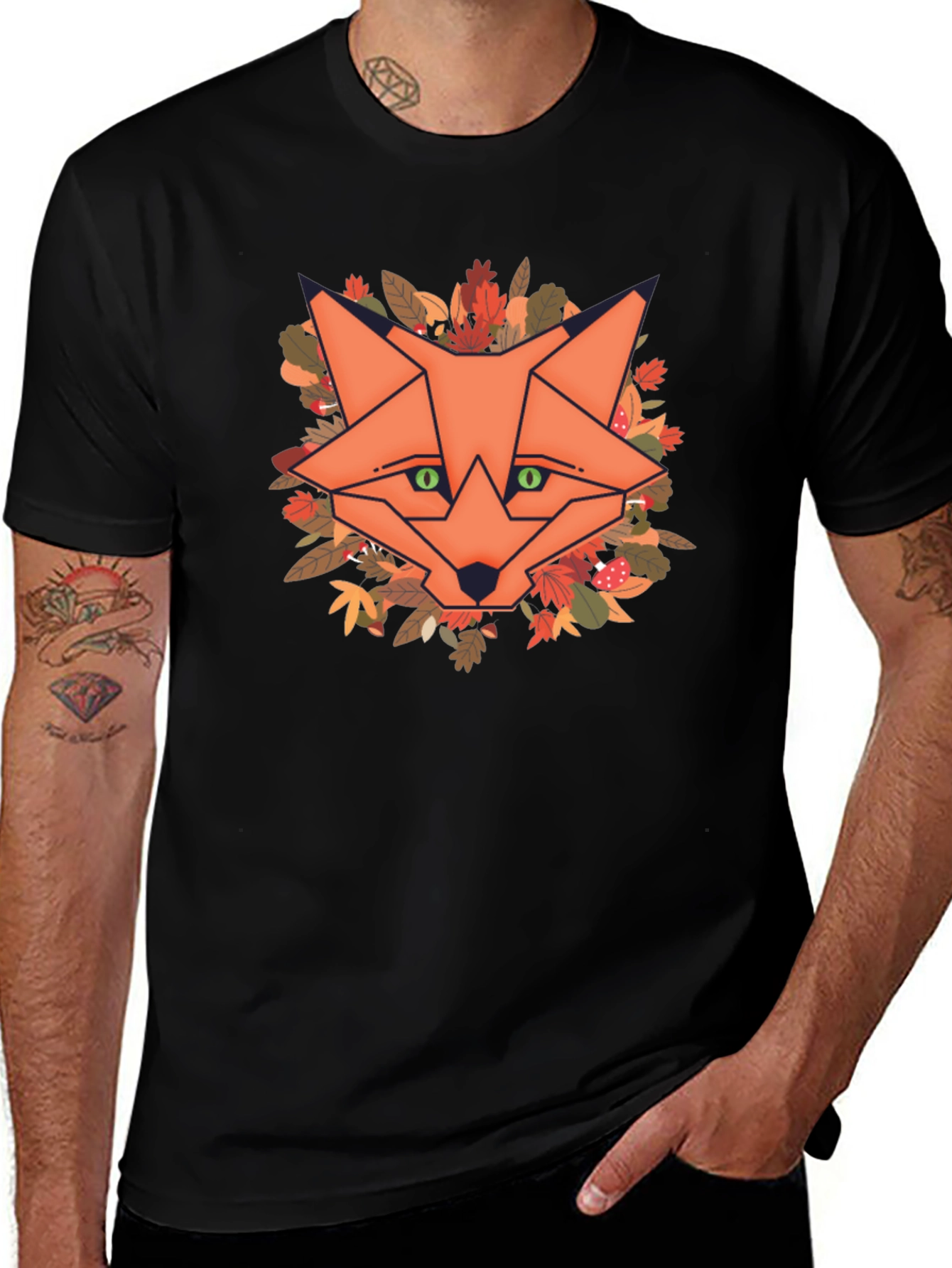 Variant 7 of Geometric Fox Graphic Tee - Autumn Style