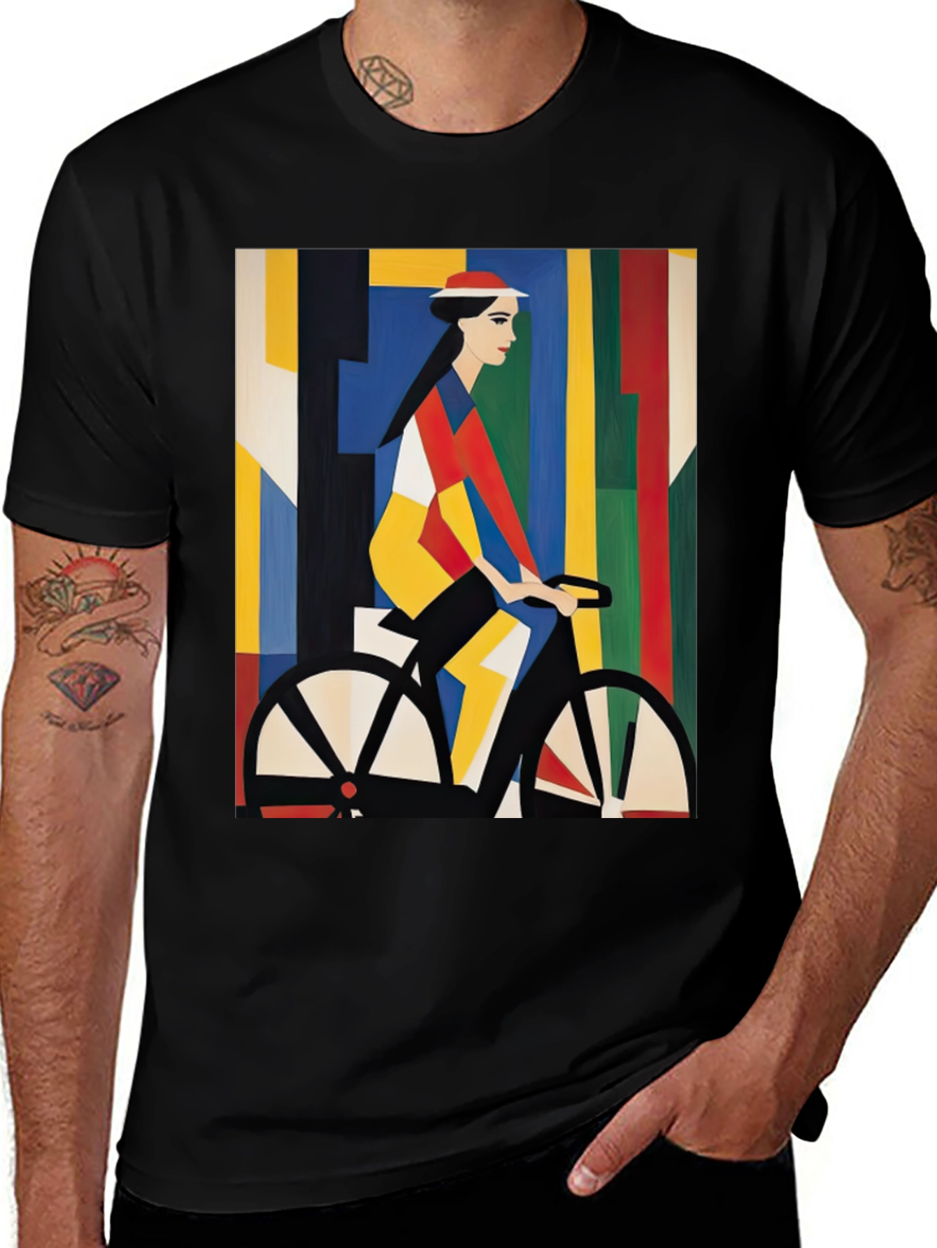 Variant 10 of Abstract Bicycle Art Black T-Shirt