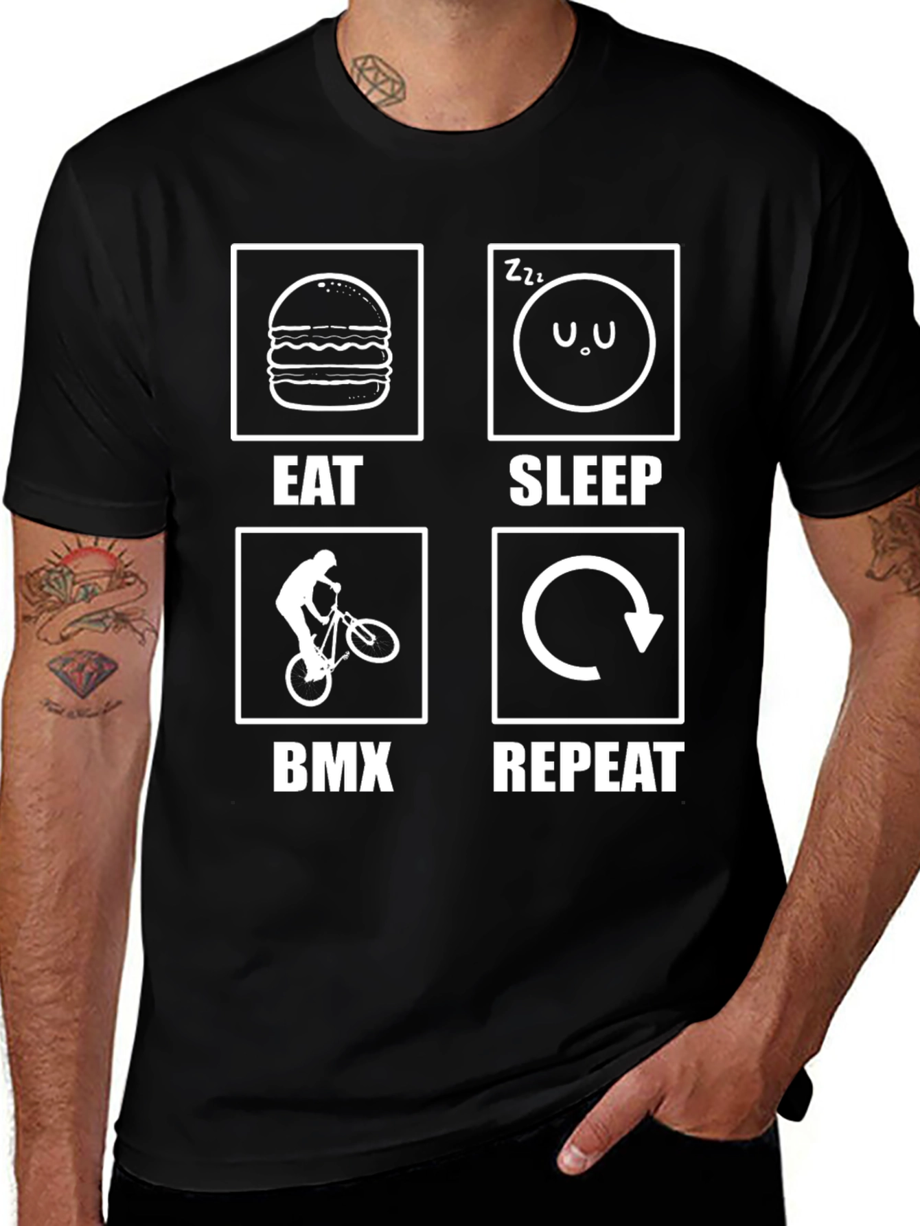 Variant 21 of Eat Sleep BMX Repeat - Funny T-Shirt
