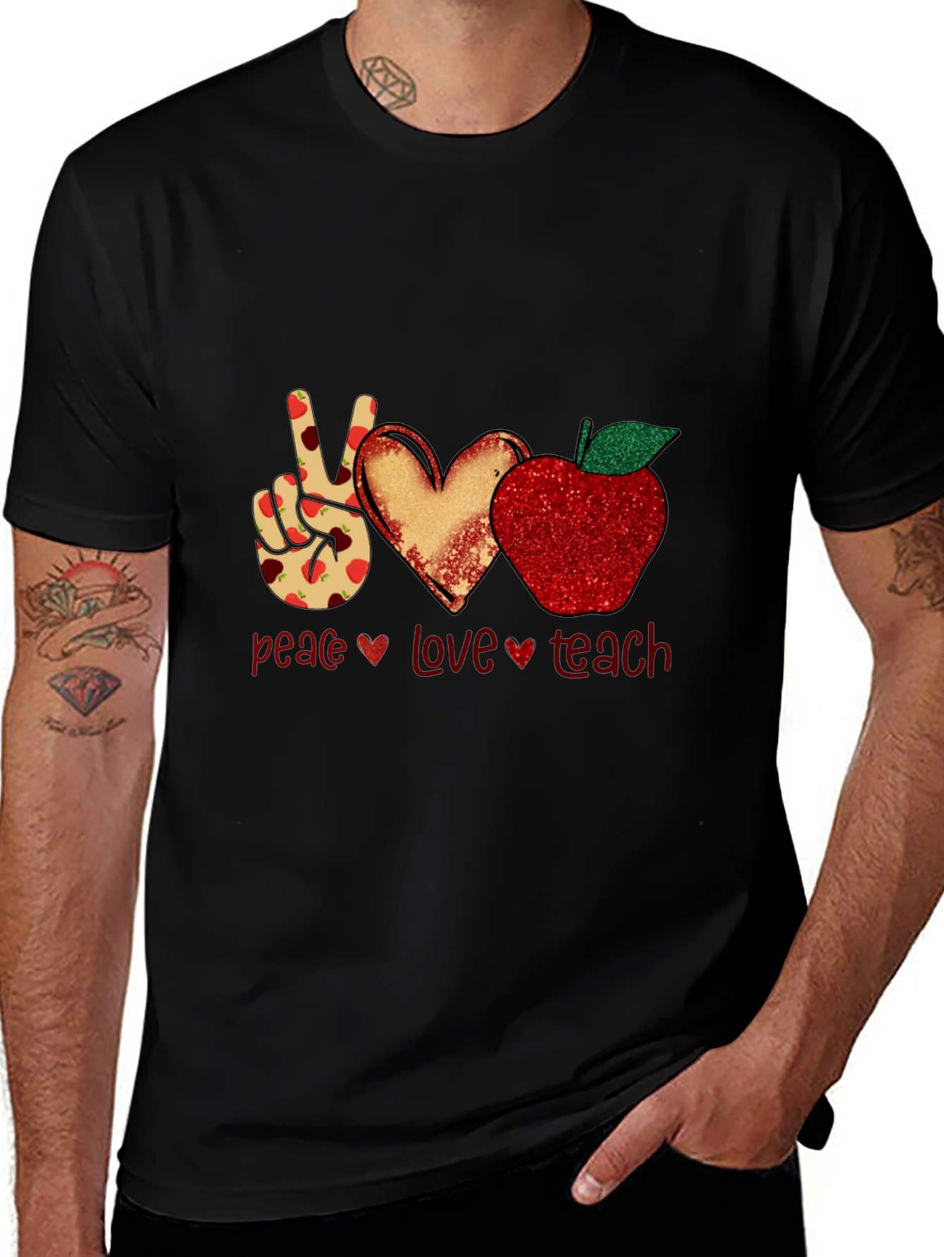 Variant 3 of Peace Love Teach Graphic Tee