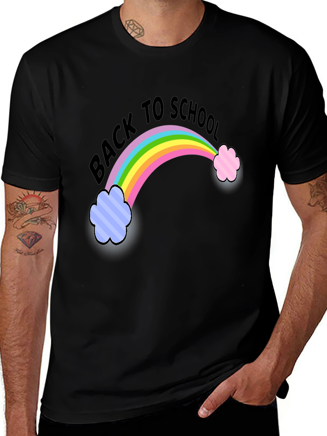 Variant 27 of Back to School Rainbow T-Shirt - Black