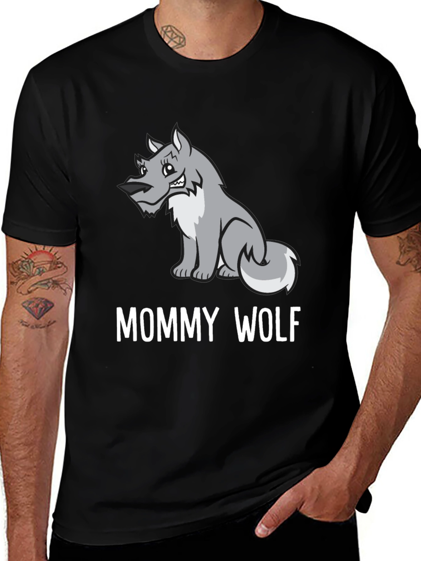 Variant 2 of Mommy Wolf T-Shirt - Cute Cartoon Graphic Tee