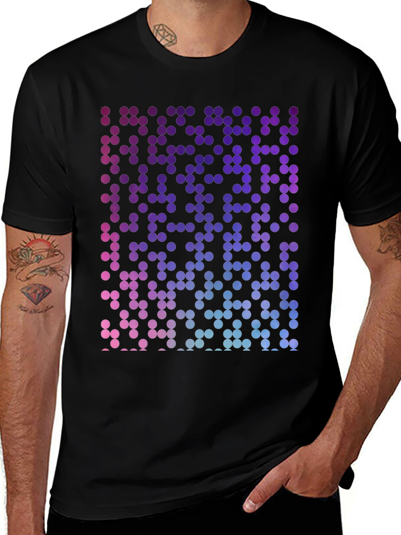 Variant 22 of Gradient Dot Pattern T-Shirt - Unique Design