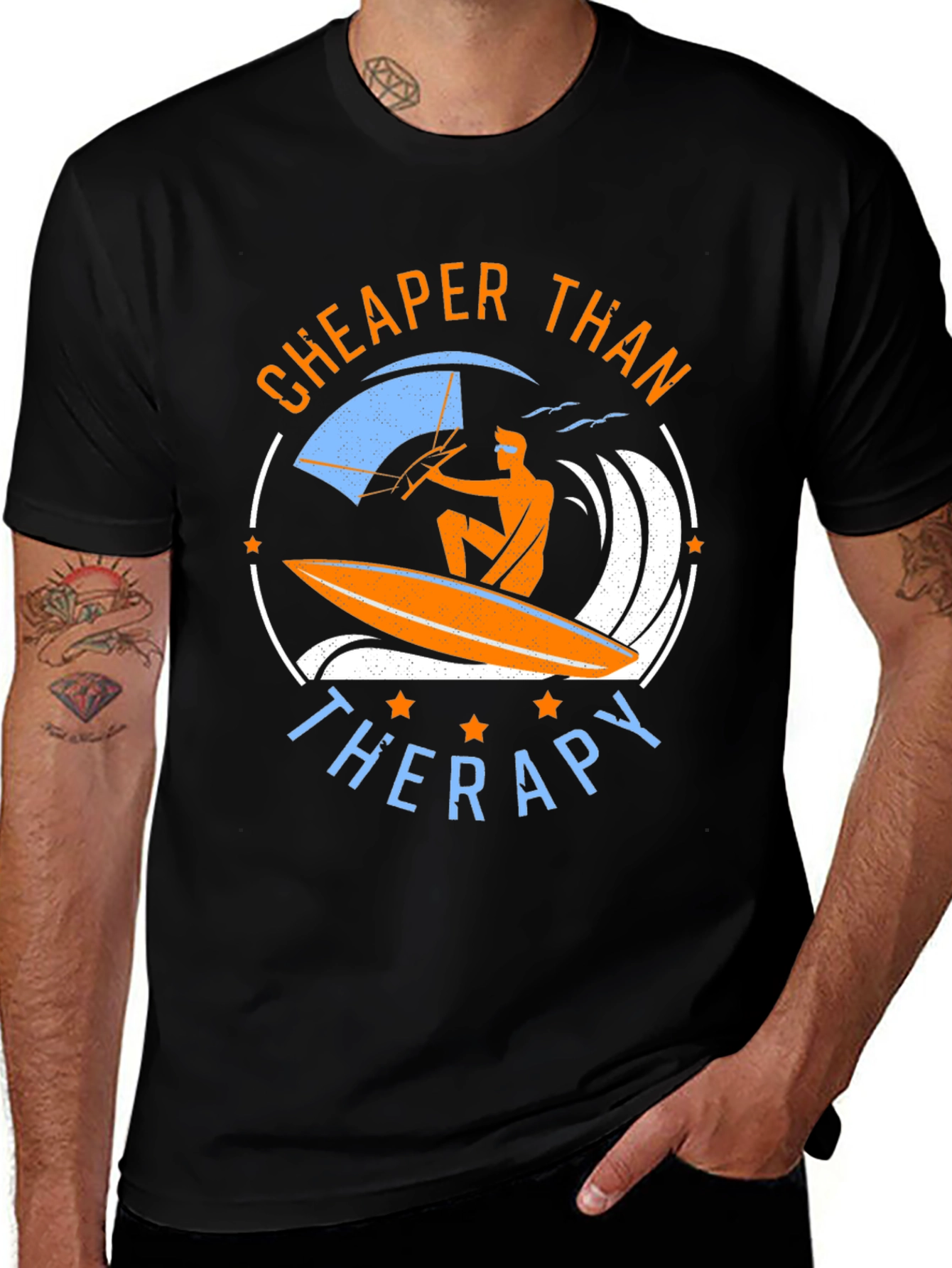 Variant 20 of Cheaper Than Therapy Surfing T-Shirt