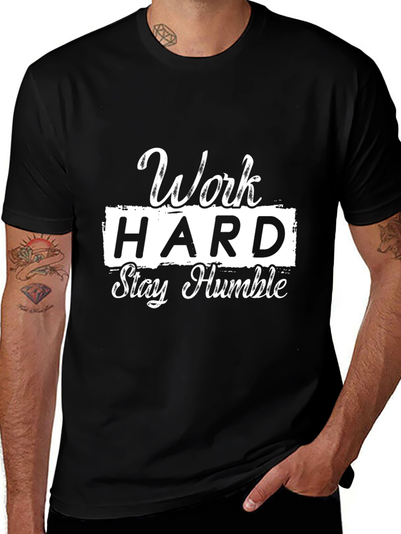 Variant 23 of Work Hard Stay Humble Graphic T-Shirt