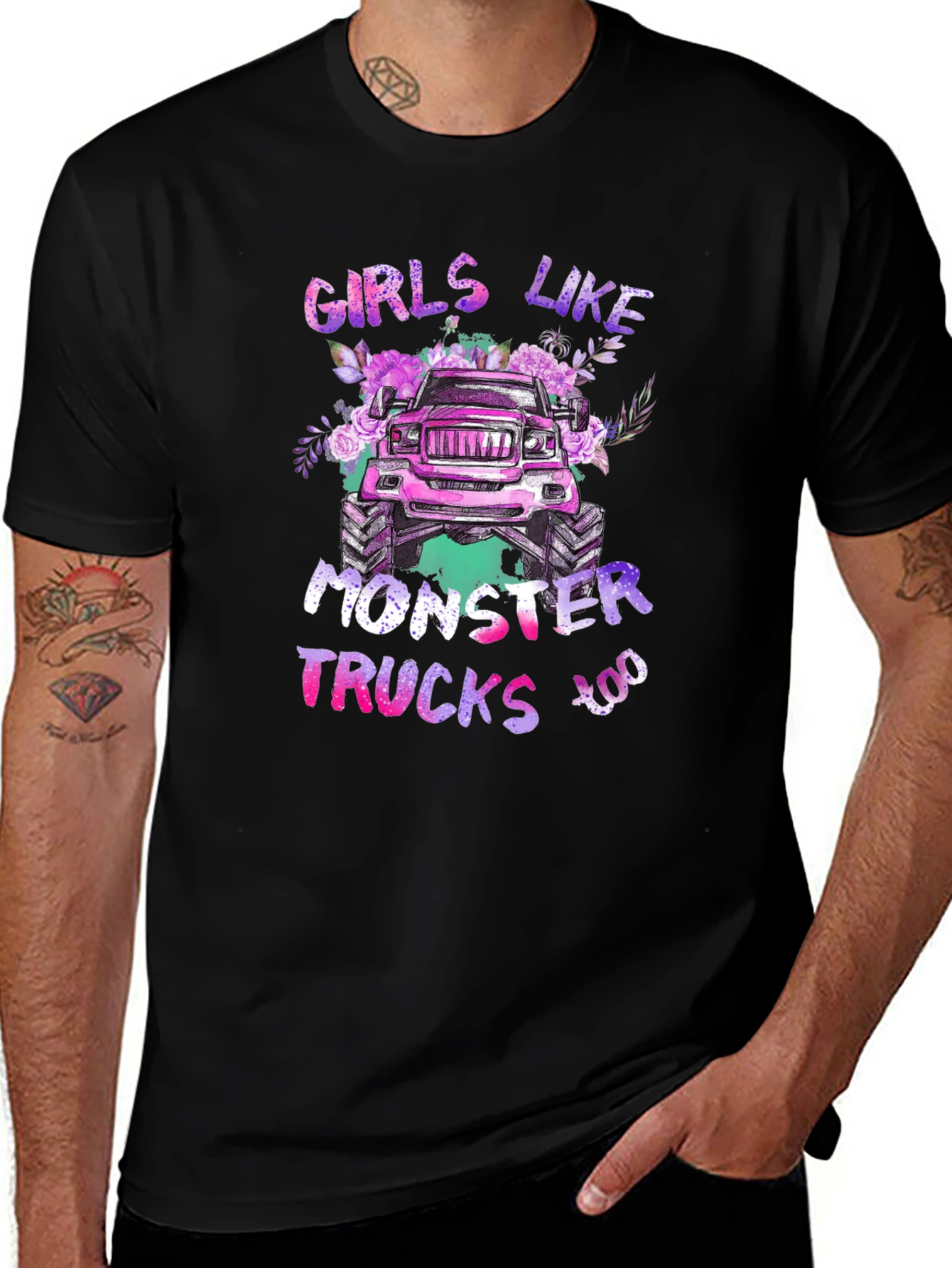 Variant 23 of Girls Like Monster Trucks T-Shirt