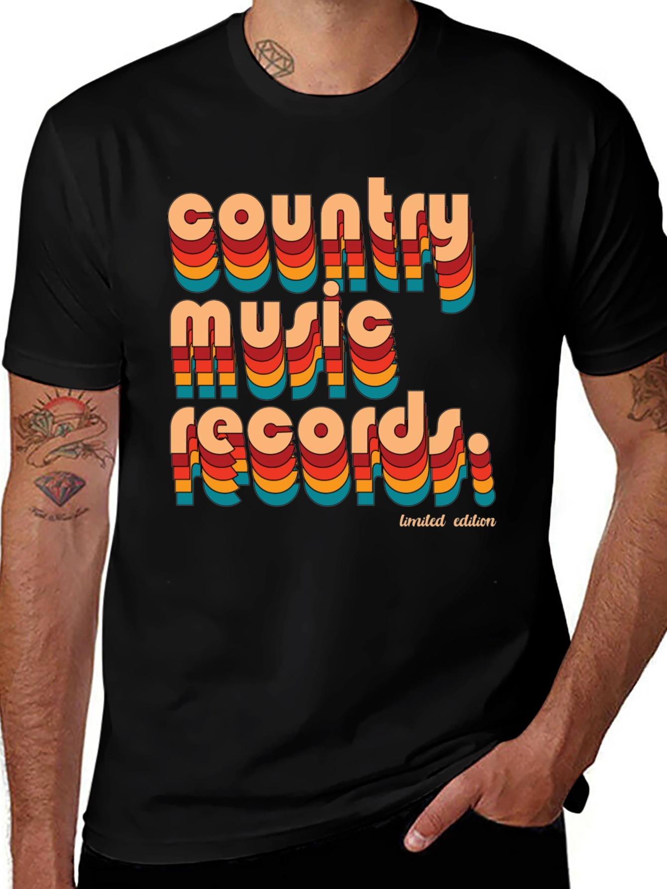 Variant 19 of Retro Country Music Records Graphic T-Shirt