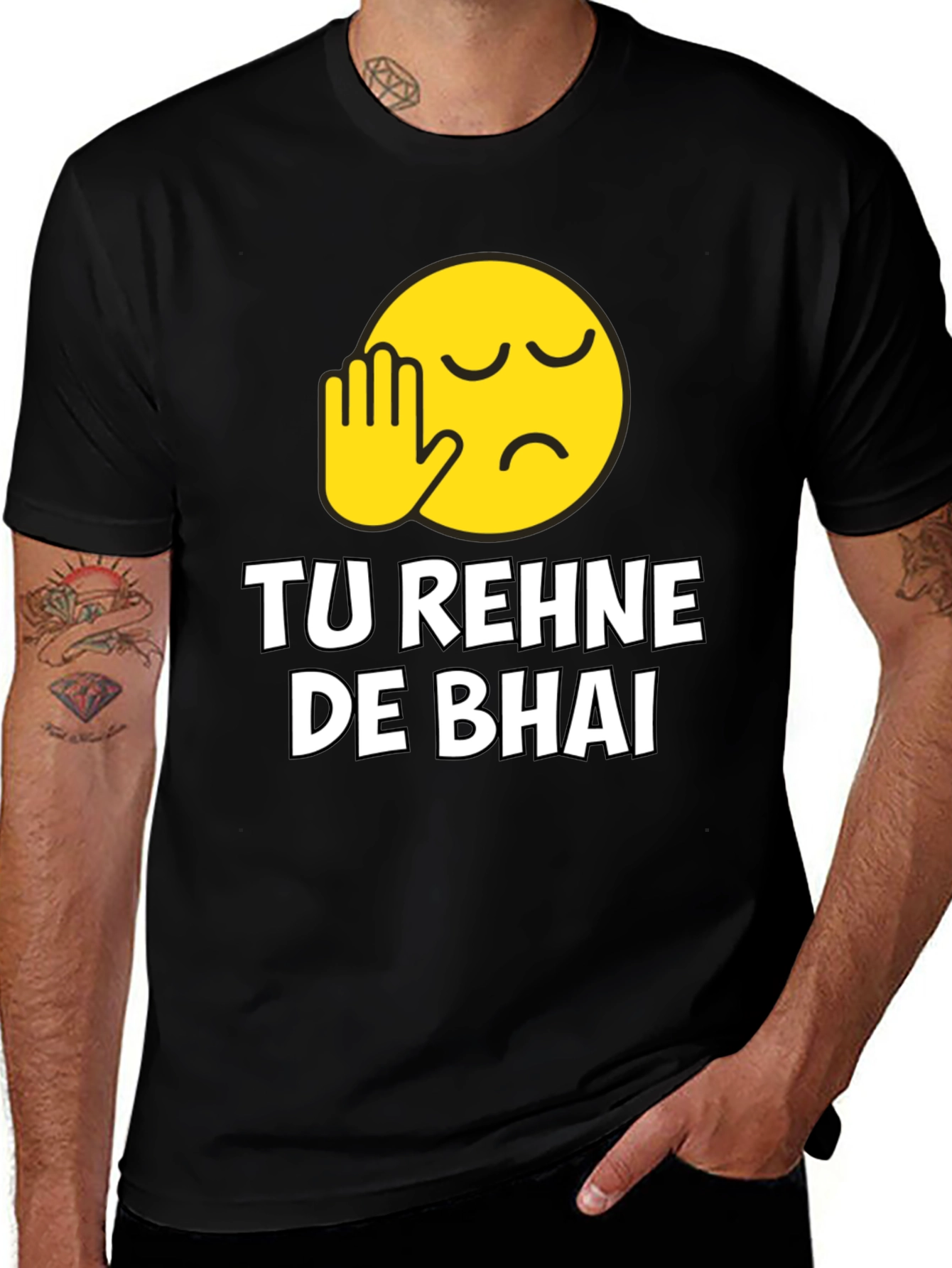 Variant 3 of Tu Rehne De Bhai Graphic T-Shirt - Black