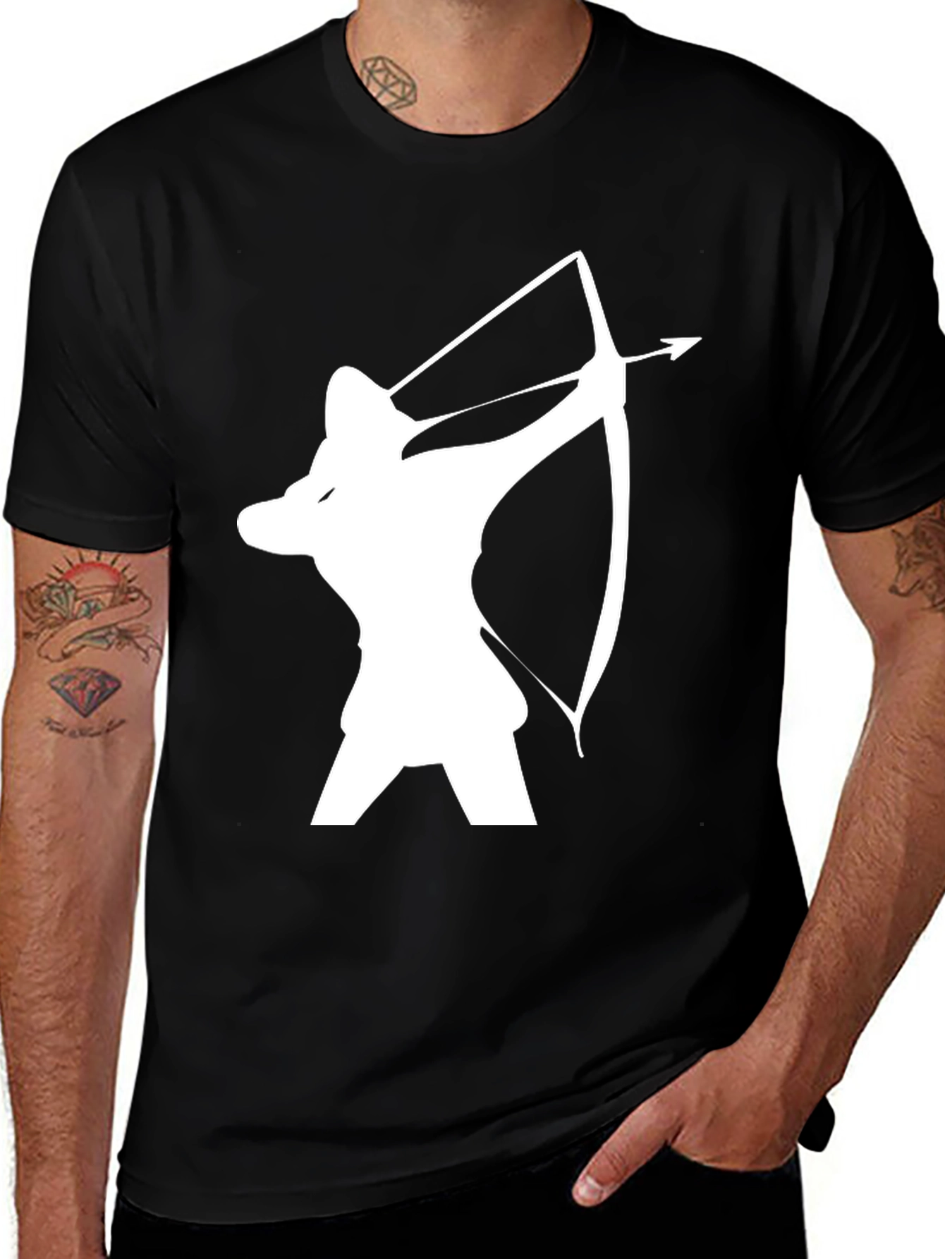 Variant 2 of Archer Graphic Tee - Black Cotton T-Shirt