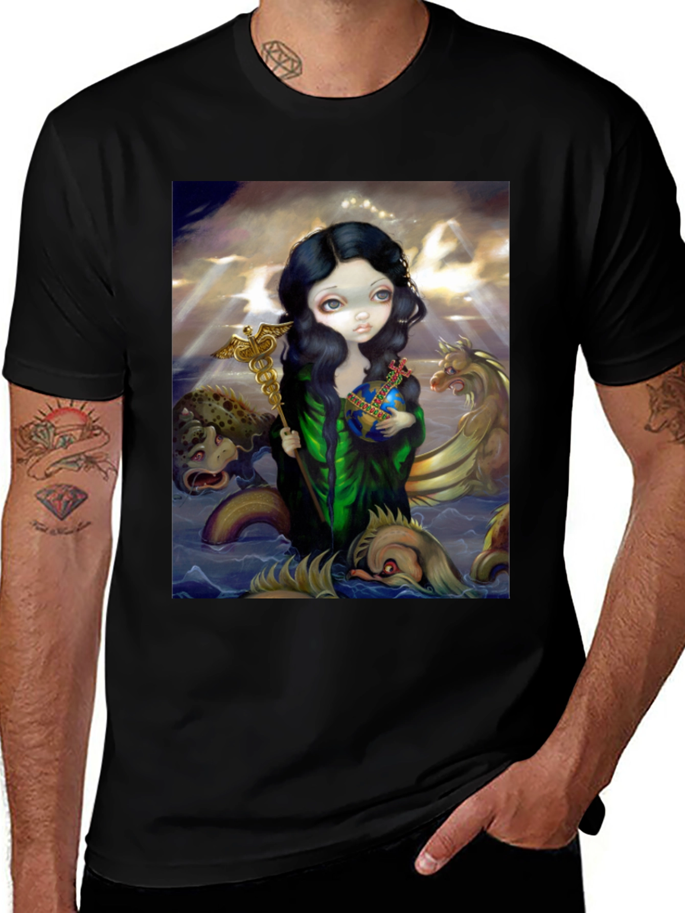 Variant 9 of Artistic Graphic Tee - Sea Goddess Design