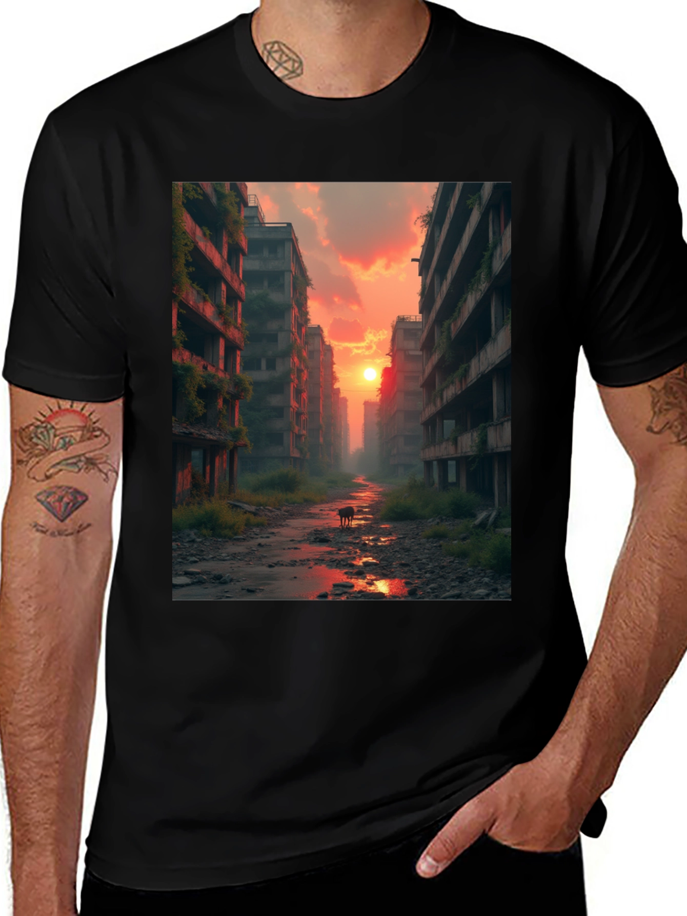 Variant 17 of Post-Apocalyptic Sunset T-Shirt