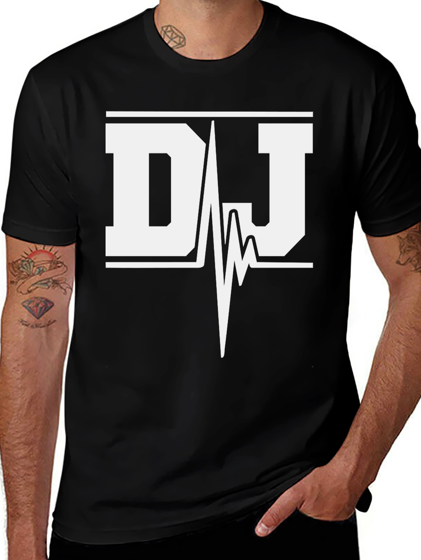 DJ Heartbeat Graphic T-Shirt - Black Cotton Tee