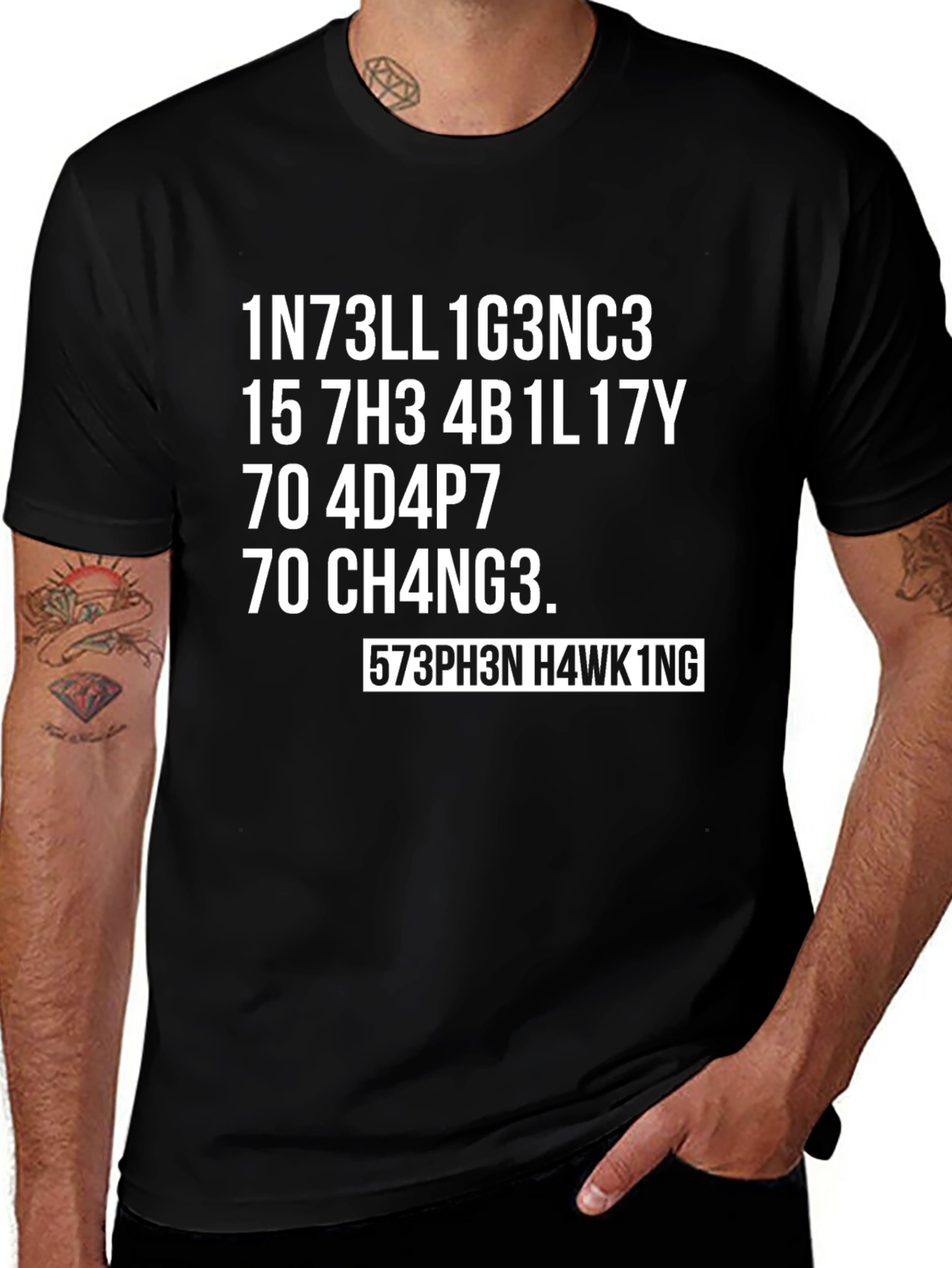 Black Intelligent Stephen Hawking T-Shirt main image
