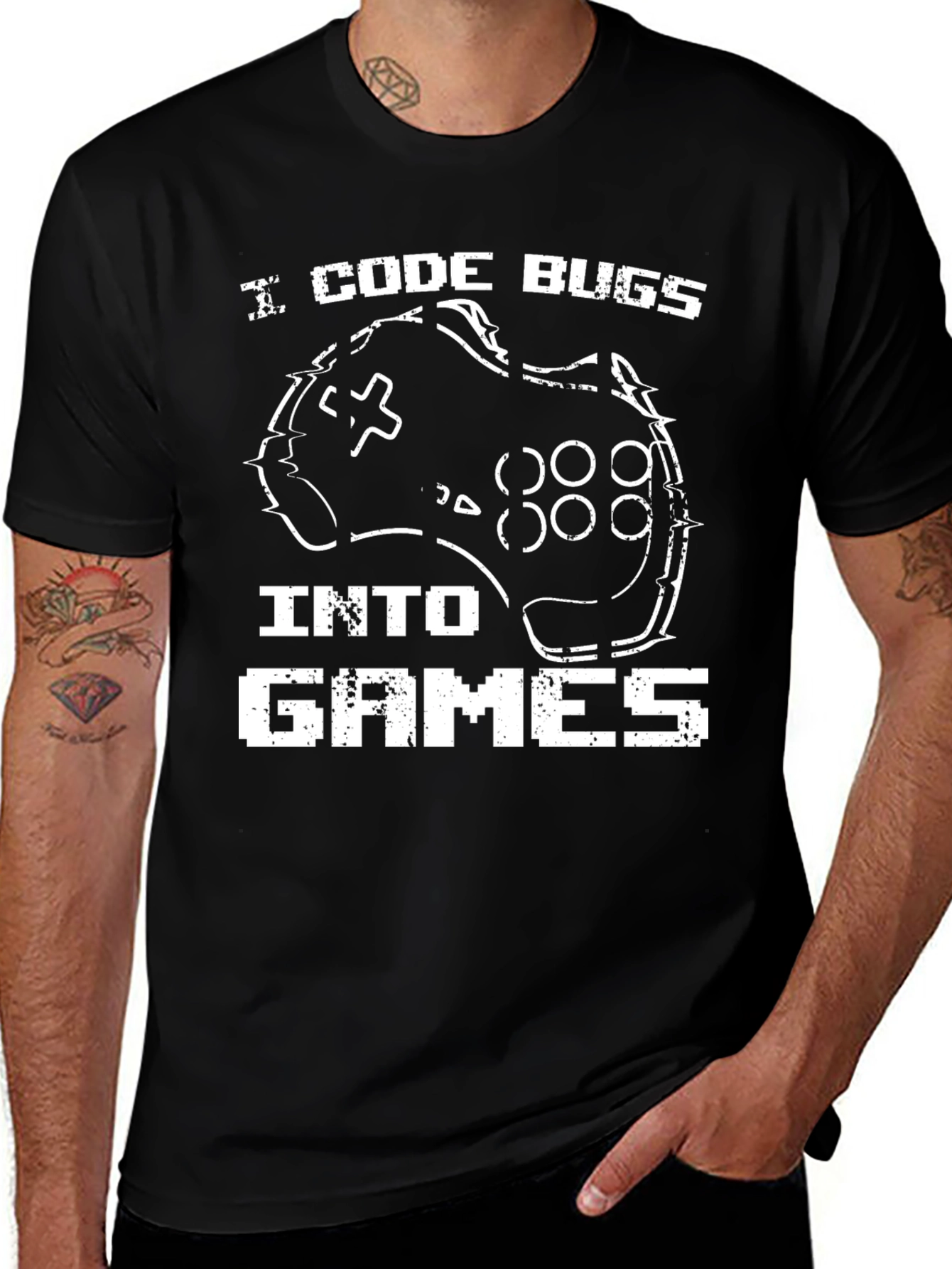 Variant 6 of Code Bugs into Games Graphic Tee
