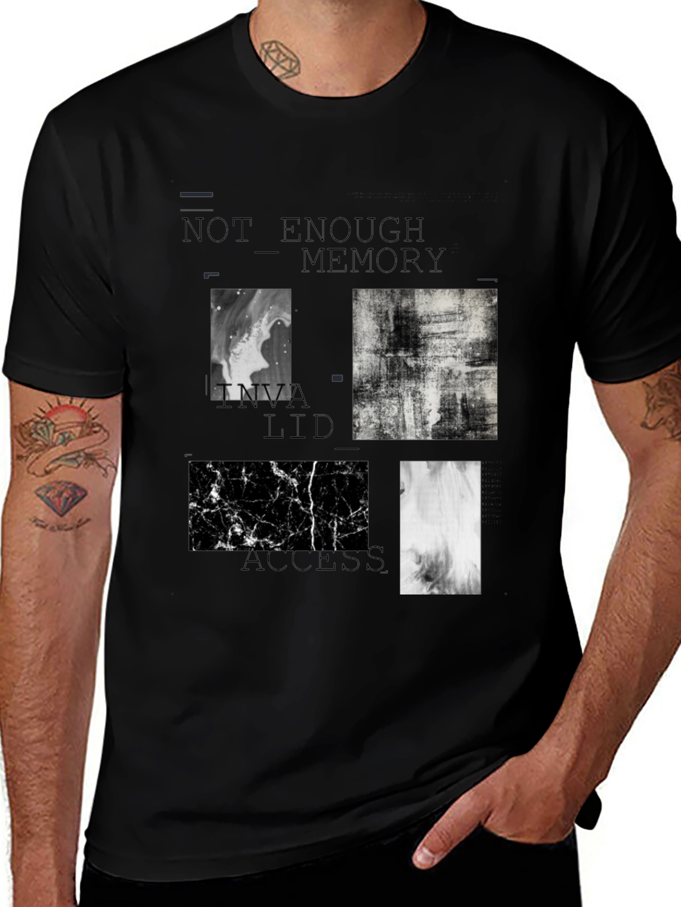 Variant 29 of Abstract Black T-Shirt: Not Enough Memory, Access