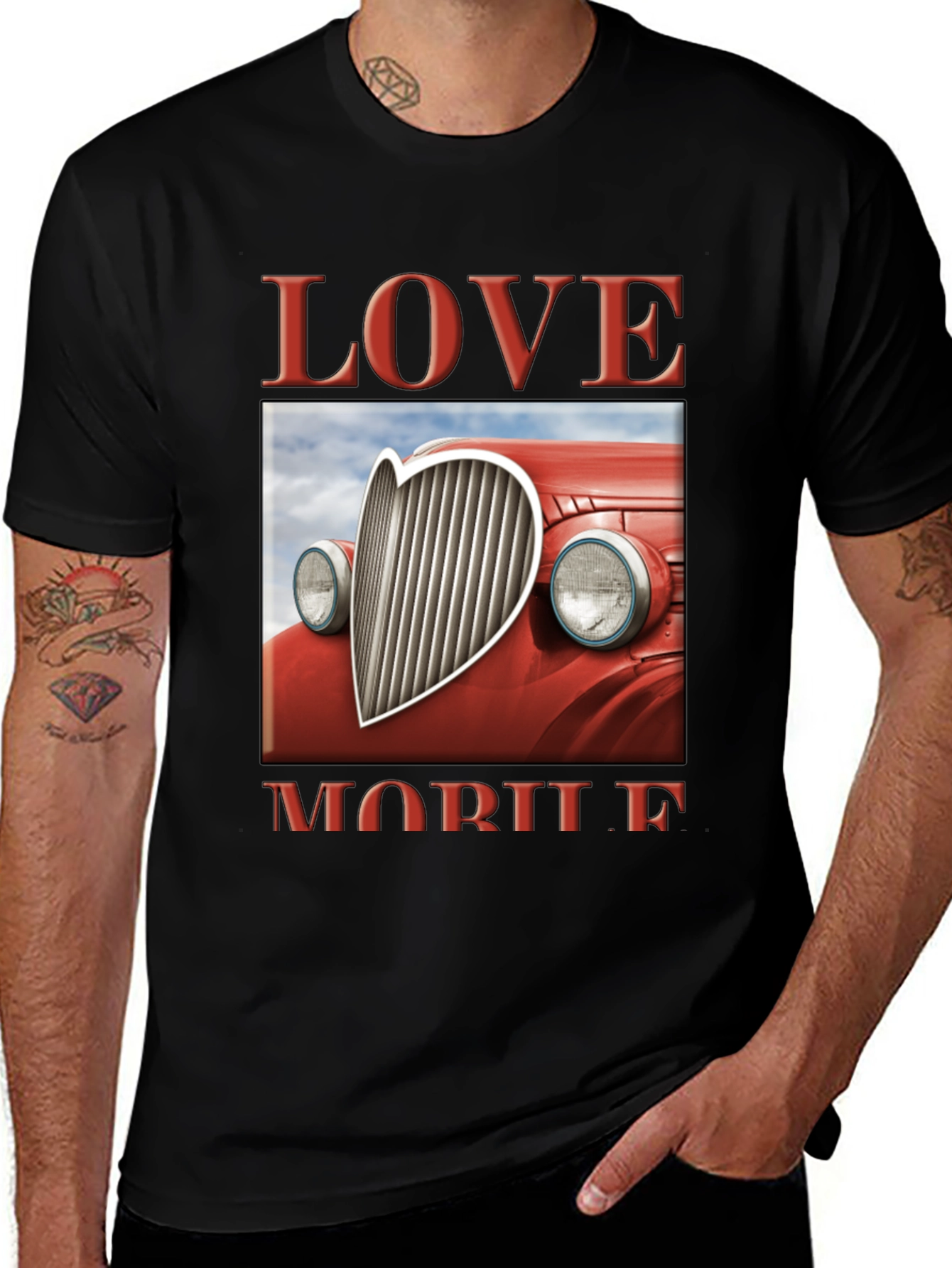 Love Mobile T-Shirt: Vintage Car Graphic Tee