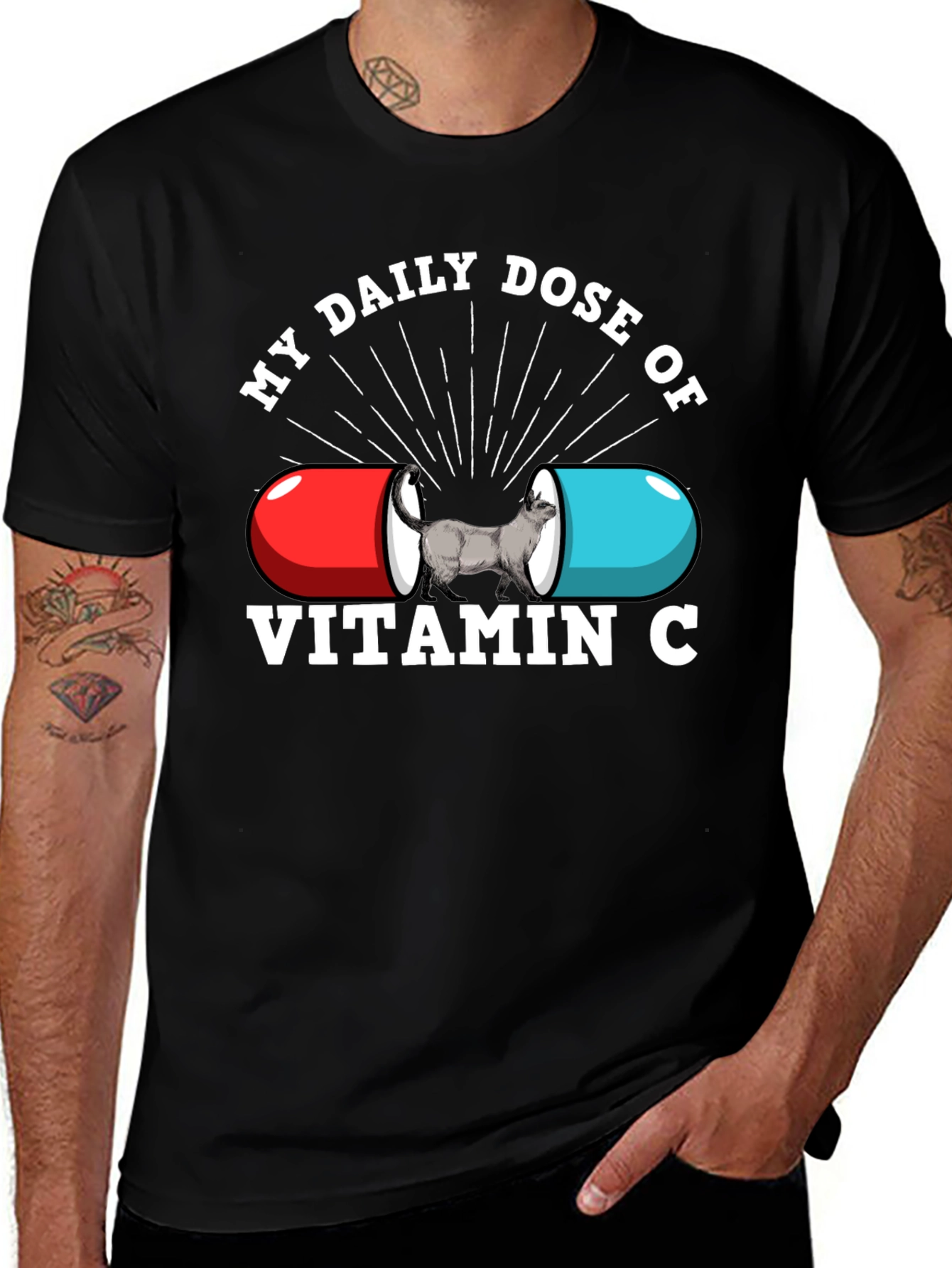 Variant 26 of Vitamin C Cat Graphic T-Shirt