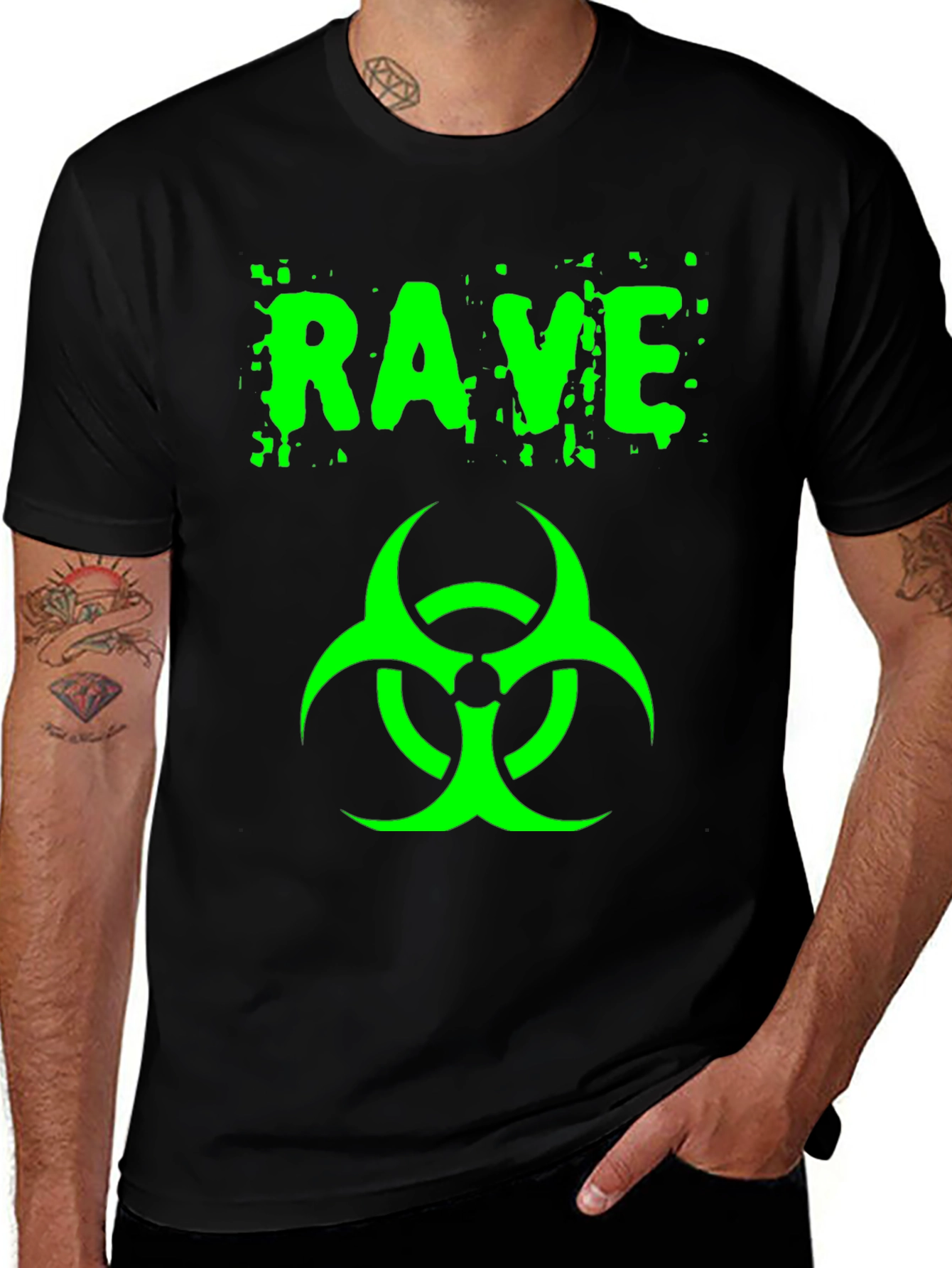 Rave Biohazard Symbol T-Shirt - Black Graphic Tee