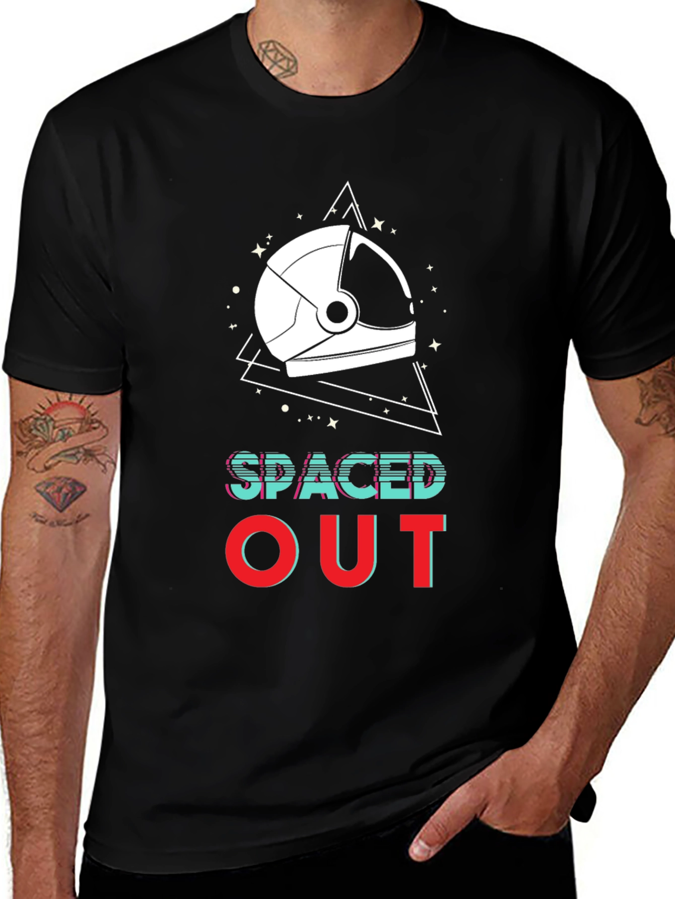 Variant 9 of Spaced Out Graphic Tee - Astronaut Helmet Design