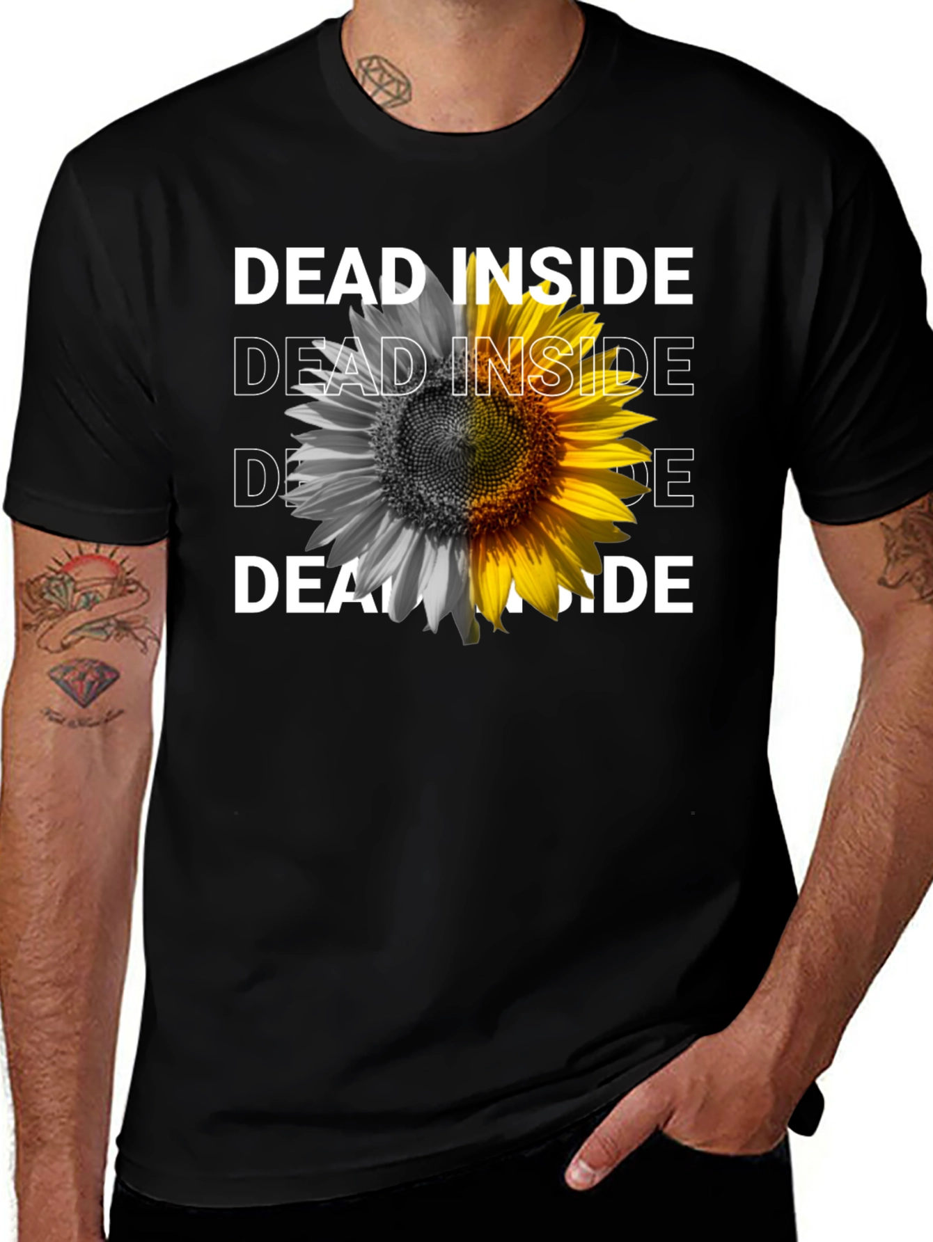 Variant 24 of Dead Inside Sunflower Graphic Tee