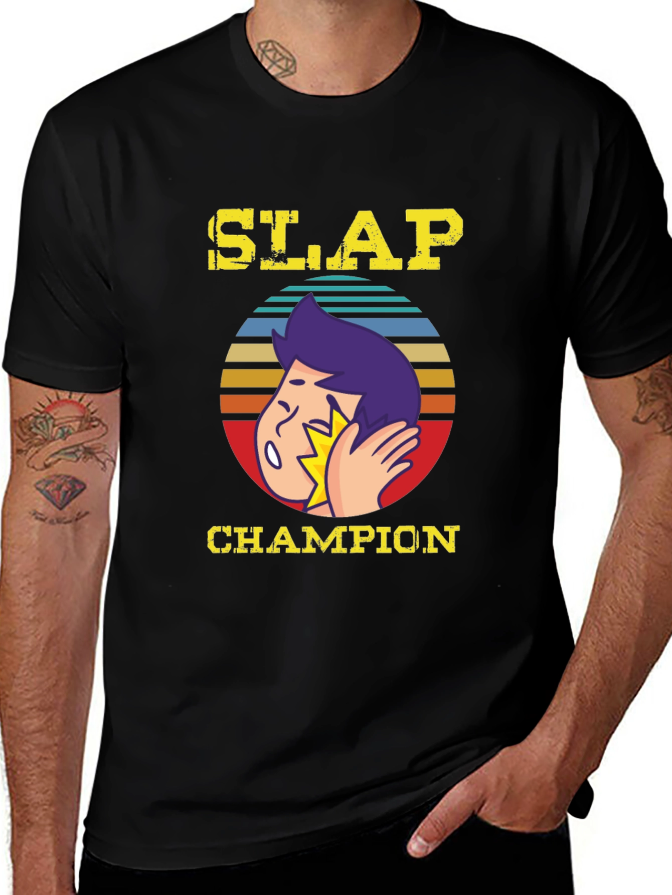 Variant 10 of Slap Champion Graphic T-Shirt - Funny Humor Tee