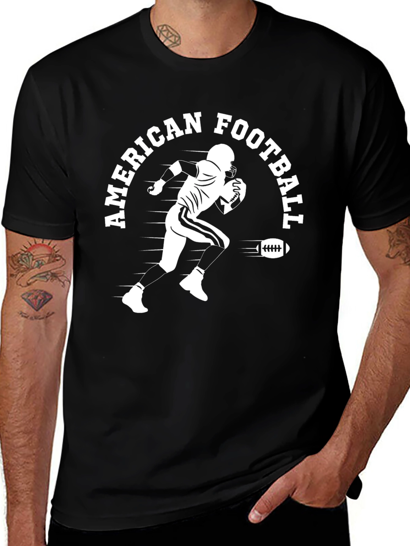 Variant 15 of American Football Player Black T-Shirt
