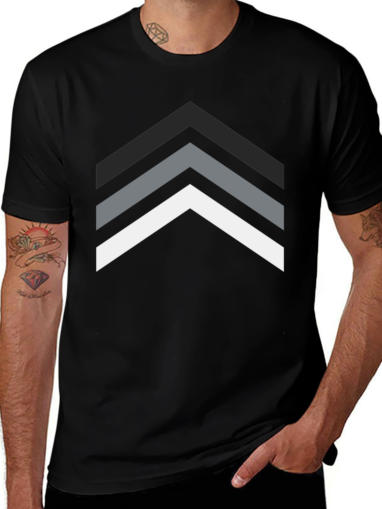 Variant 30 of Modern Chevron Graphic Tee - Black