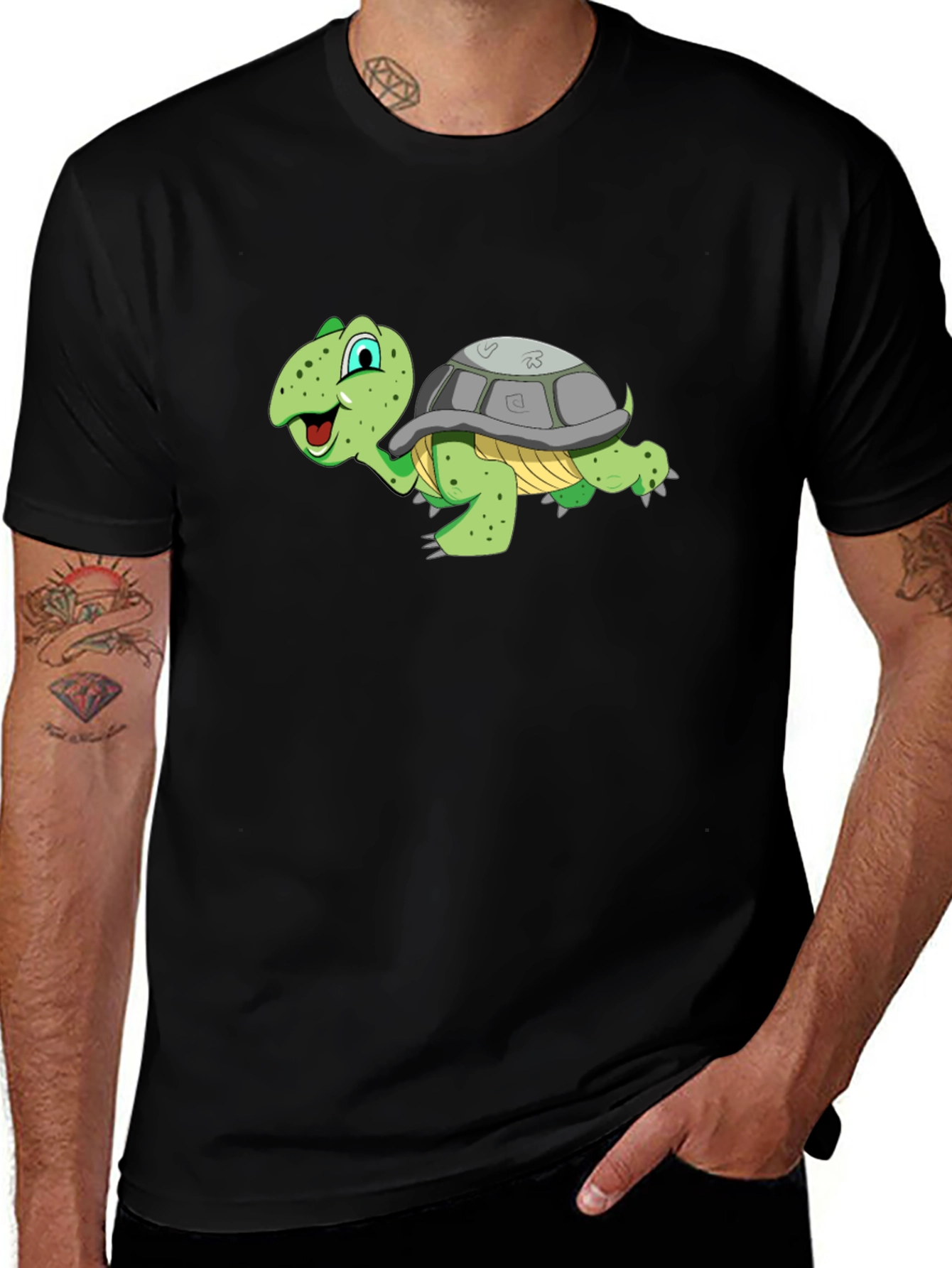 Variant 20 of Cartoon Turtle Black T-Shirt