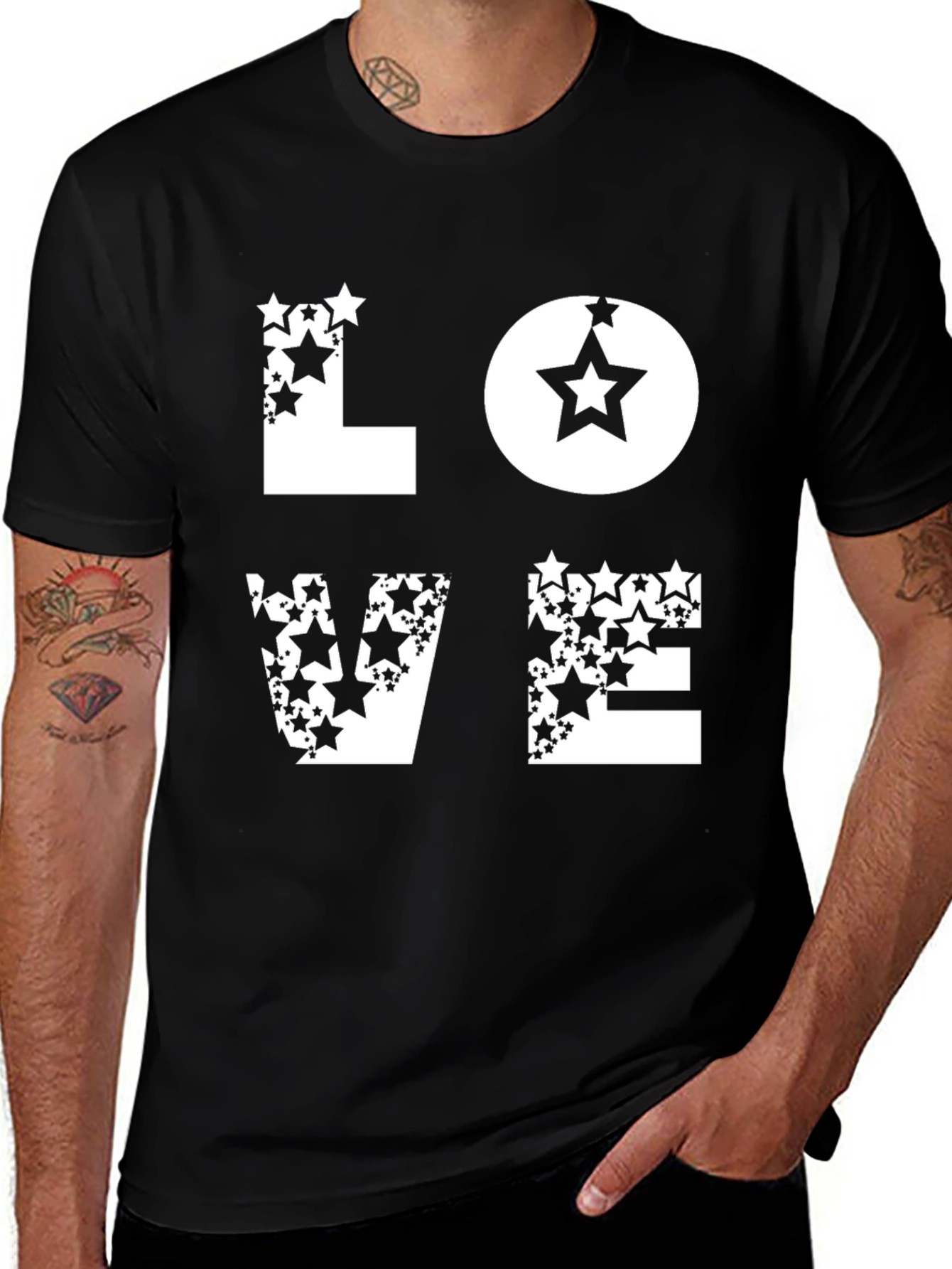 Variant 30 of Star LOVE Graphic Black T-Shirt
