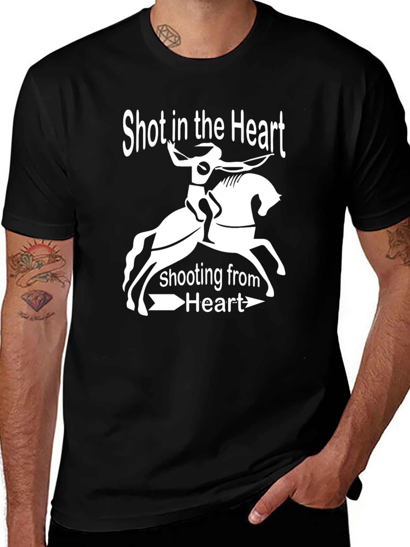 Variant 13 of Shot in the Heart T-Shirt - Archer Horseback Tee