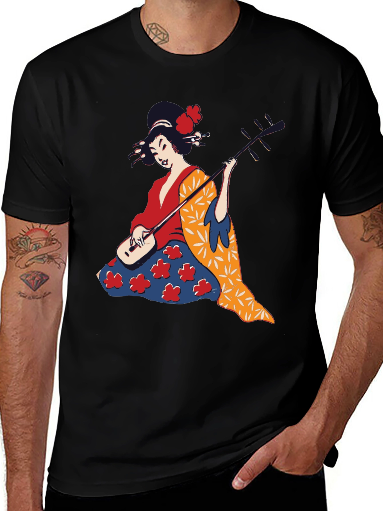 Variant 17 of Geisha Graphic Tee - Unique Japanese Art Shirt