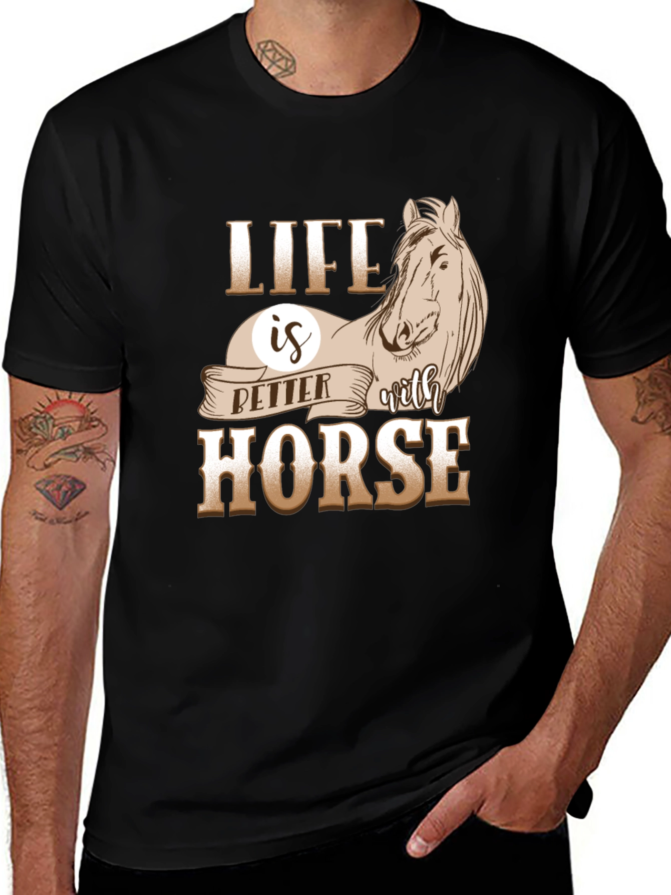 Variant 25 of Life is Better with Horse Graphic Tee