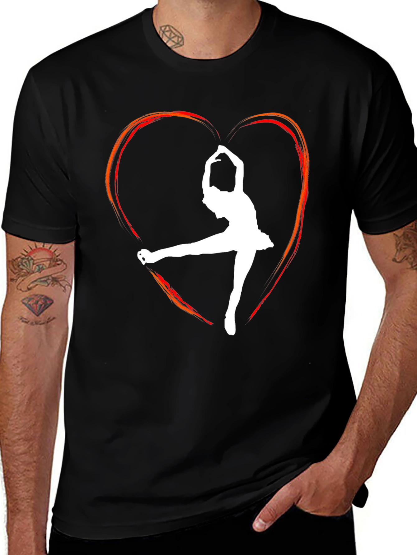 Variant 19 of Skater Heart Graphic T-Shirt - Black