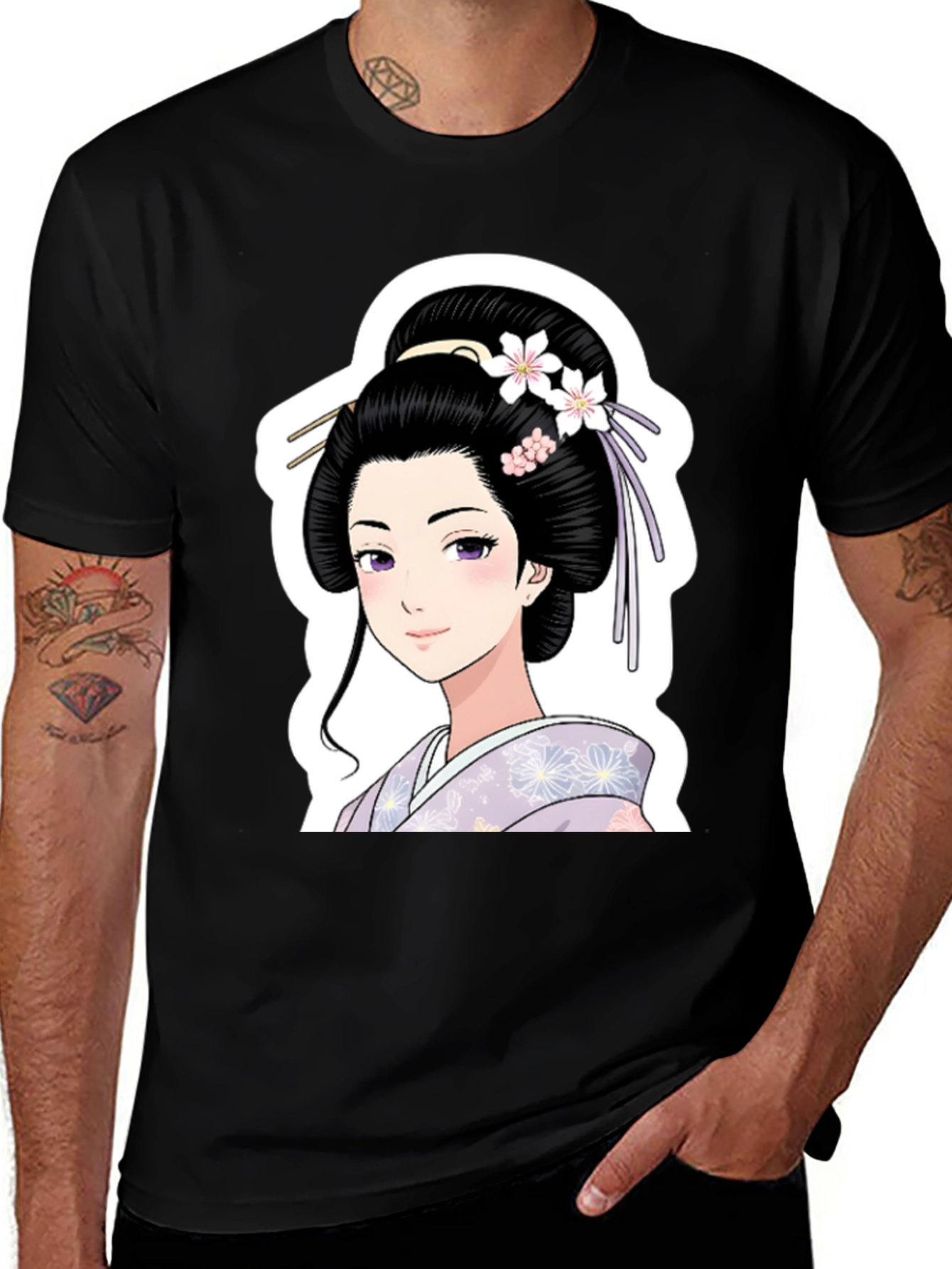 Variant 13 of Geisha Graphic Black T-Shirt