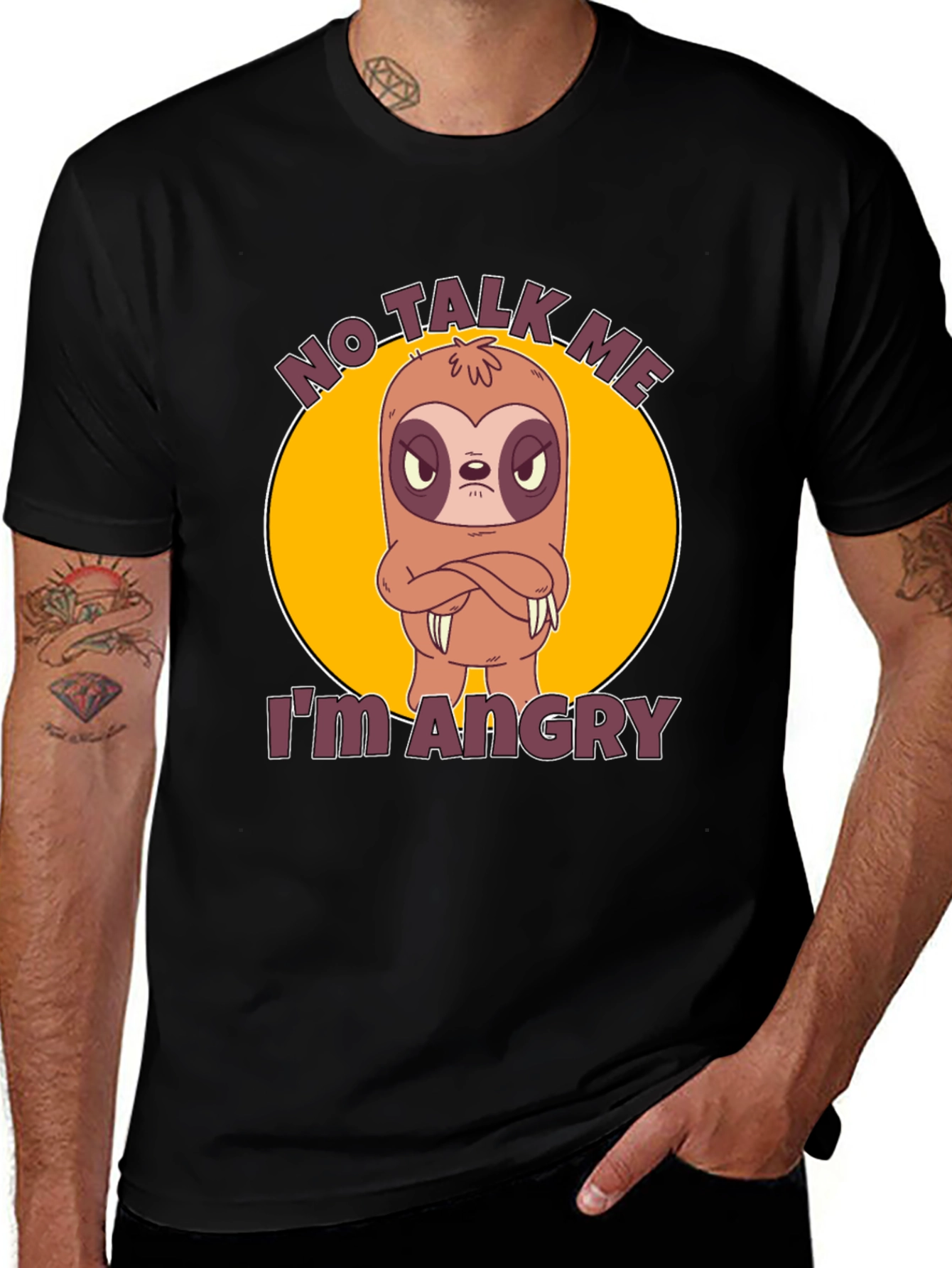 Variant 22 of Angry Sloth Graphic Tee - No Talk Me, I'm Angry