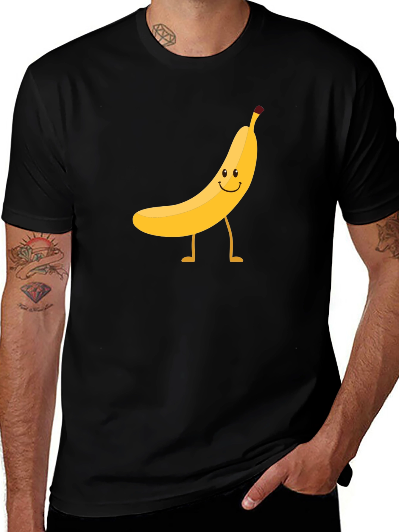 Variant 11 of Funny Banana Graphic Tee - Black Cotton T-Shirt