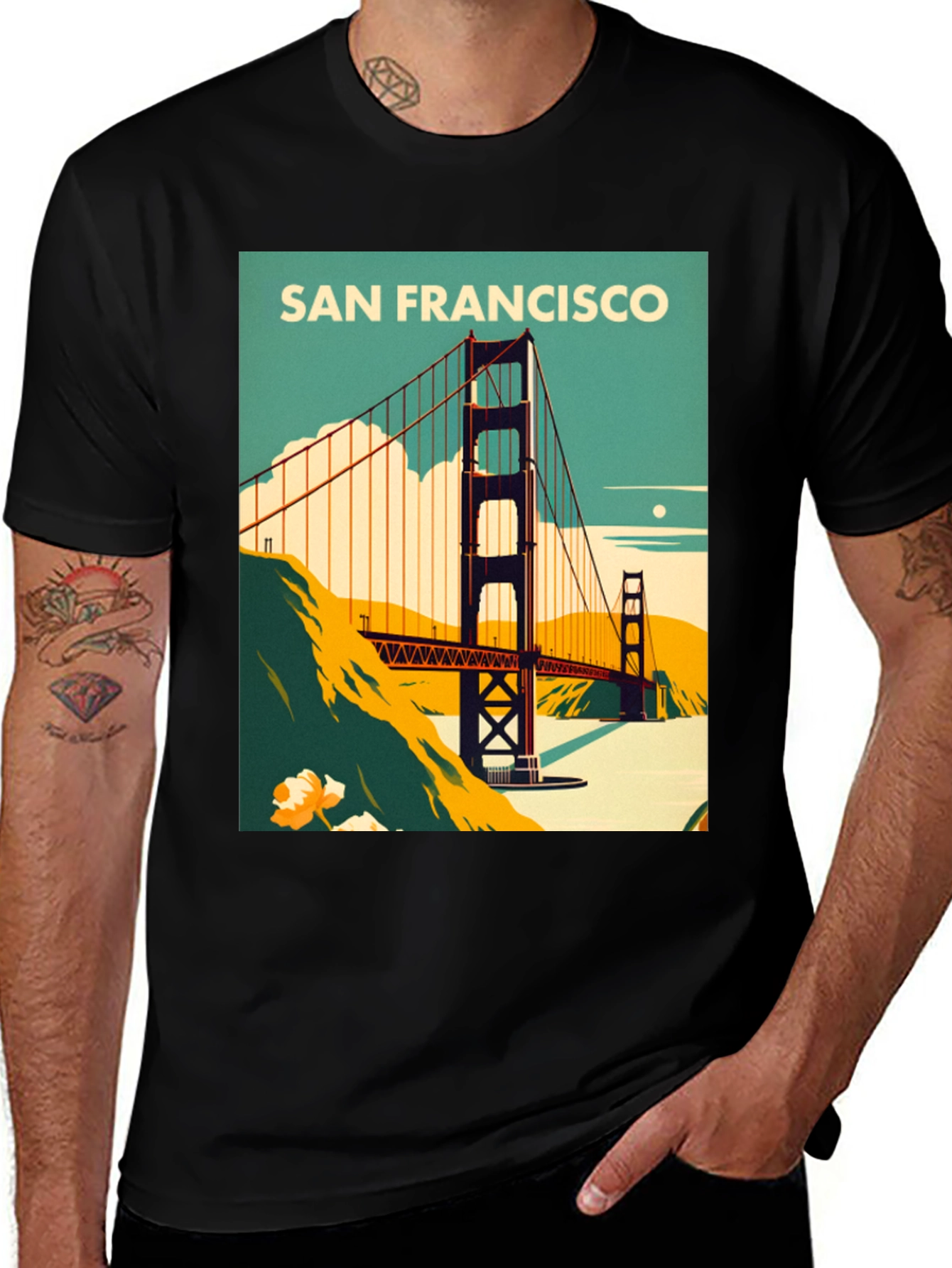 Variant 19 of San Francisco Bridge Graphic Tee