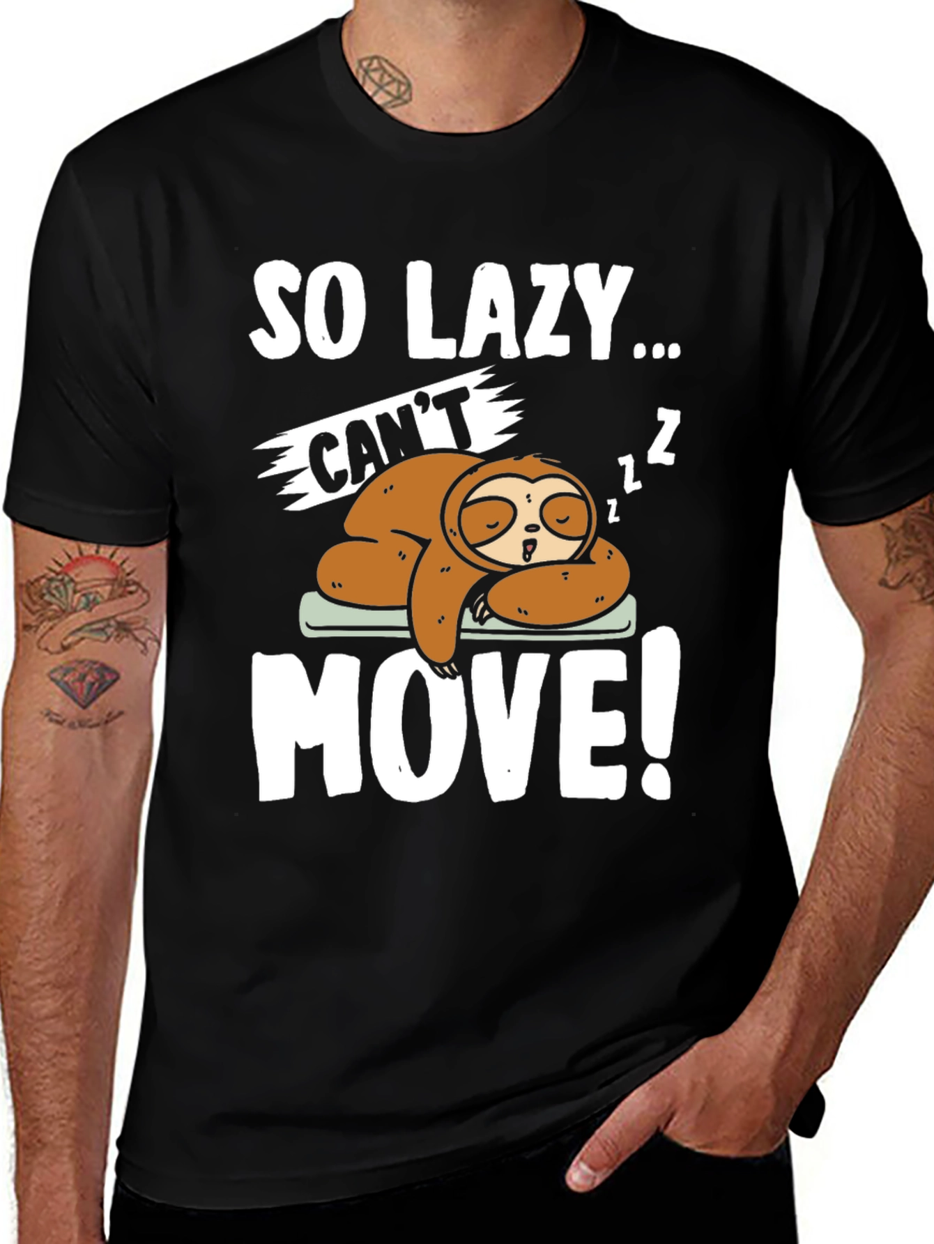 Variant 23 of So Lazy Sloth Graphic Tee - Funny Sleep T-Shirt