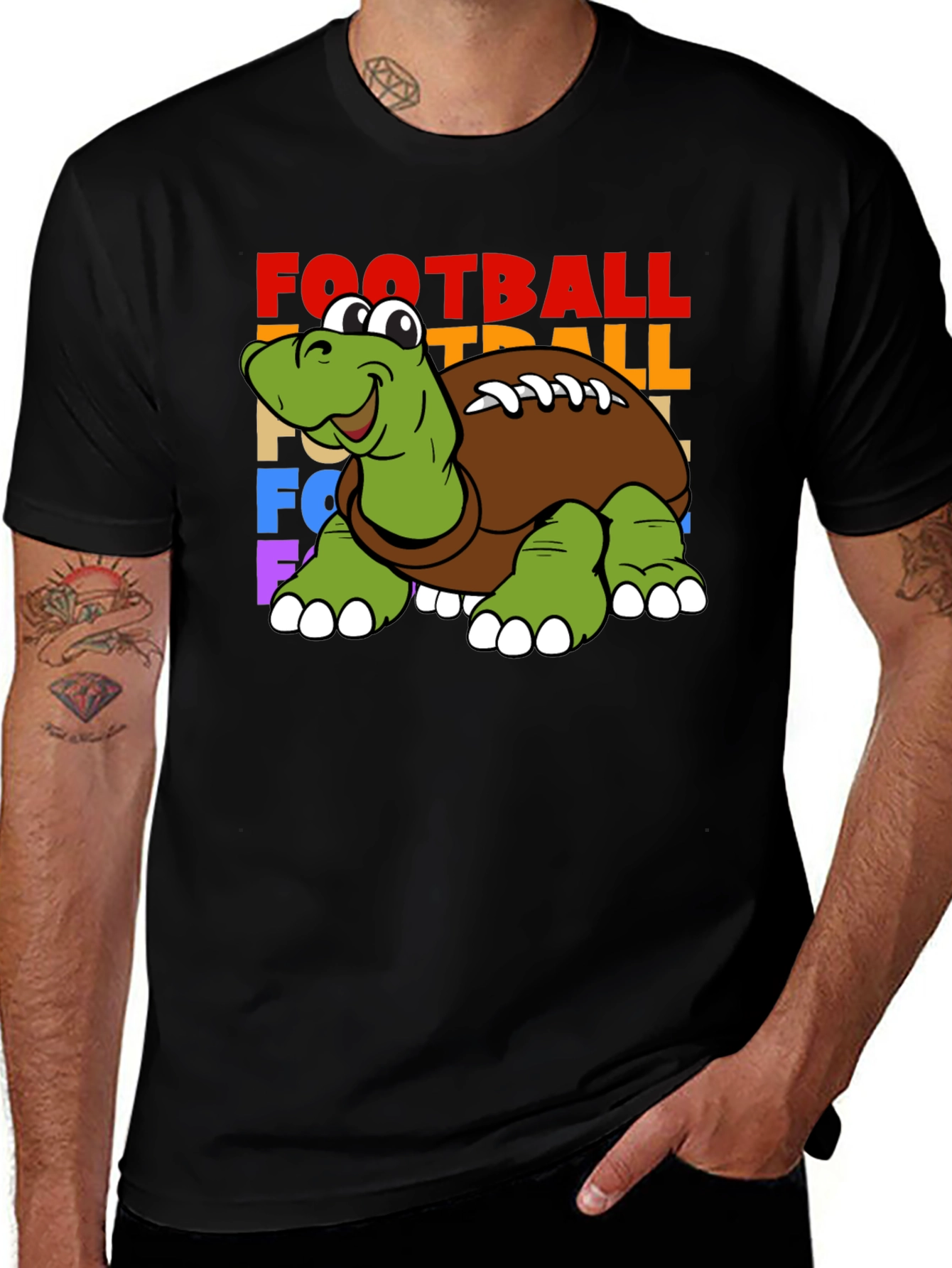 Variant 23 of Football Turtle Graphic Tee