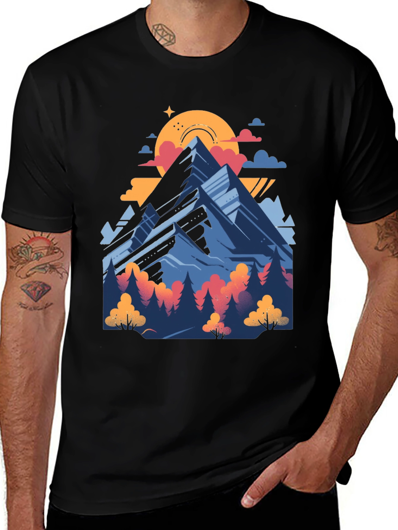 Variant 6 of Mountain Graphic Tee - Nature Adventure Shirt