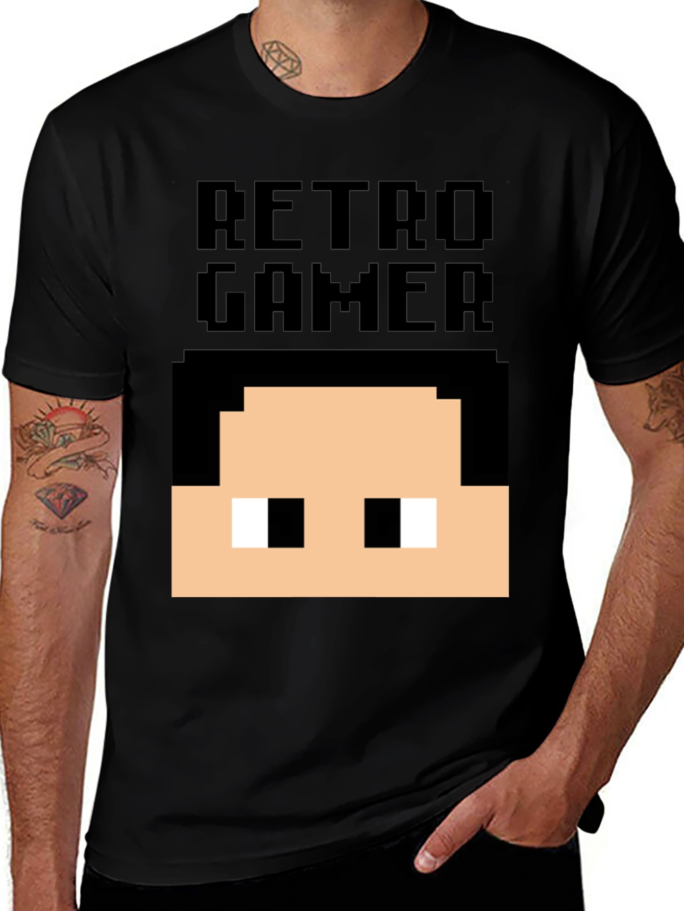 Variant 9 of Retro Gamer Pixel Art T-Shirt - Black