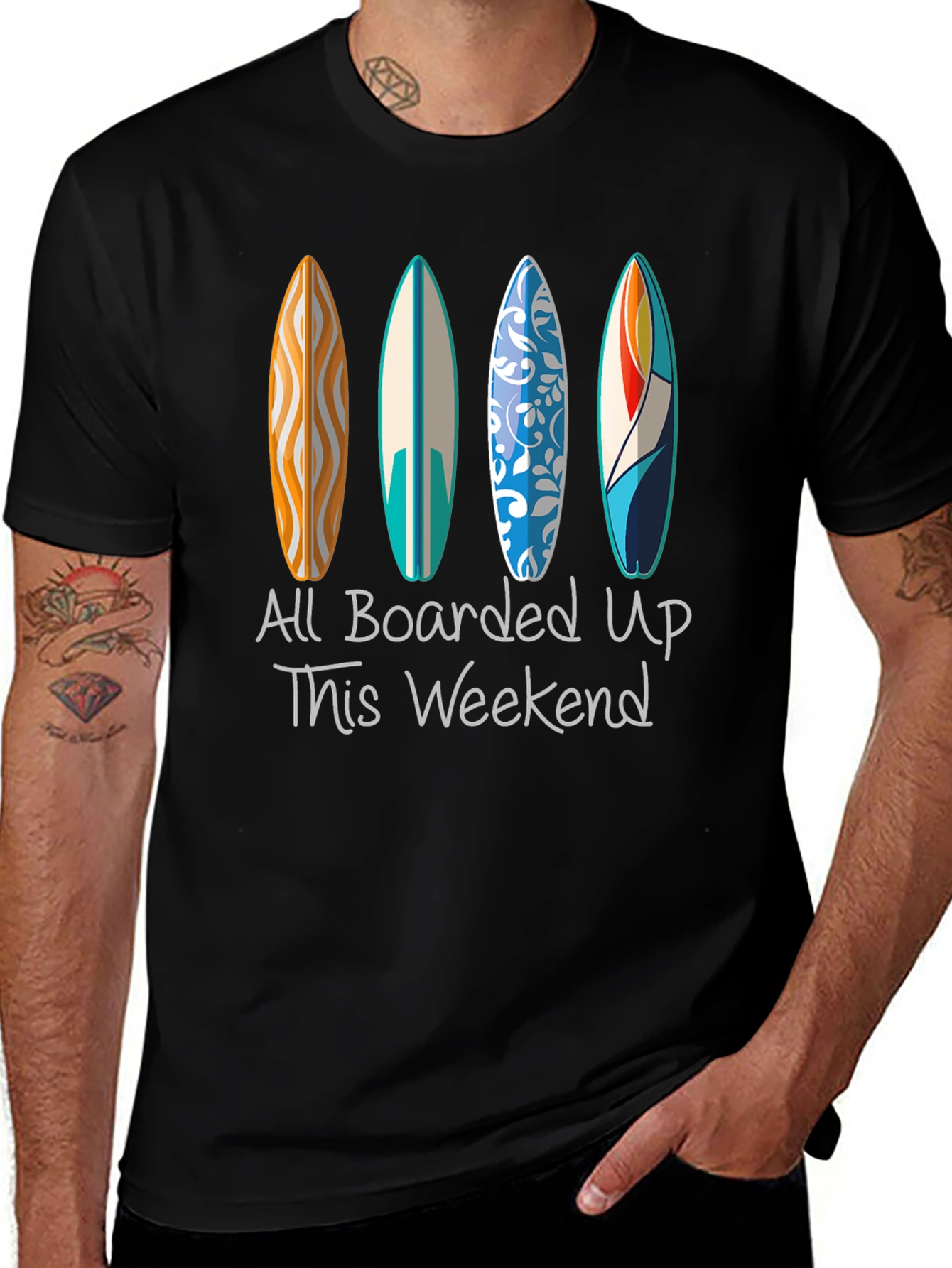 Variant 14 of All Boarded Up Surfboard T-Shirt
