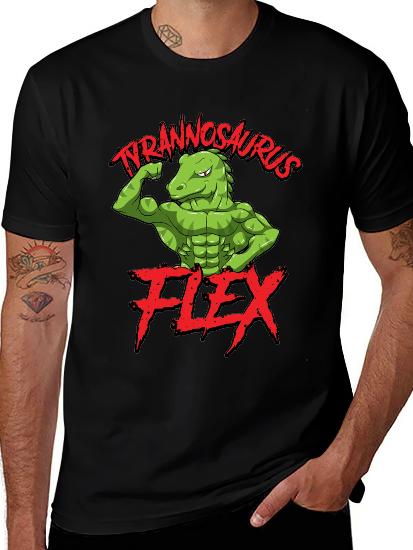 Tyrannosaurus Flex T-Shirt - Gym Dino Tee