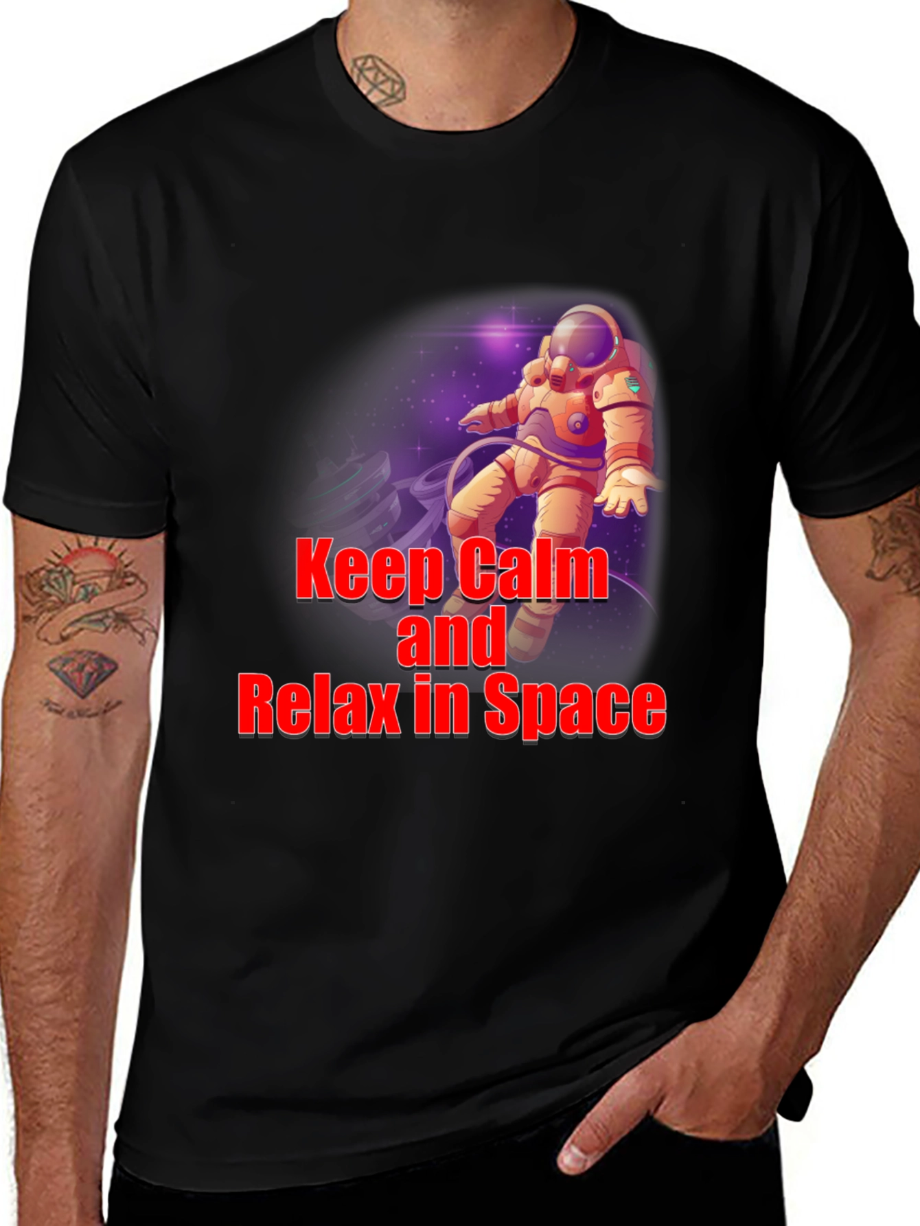 Variant 3 of Keep Calm Astronaut T-Shirt - Space Design
